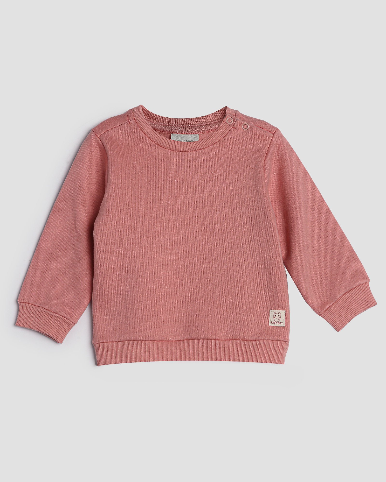 Blusa de moletom bebê básica rosa | Baby Way