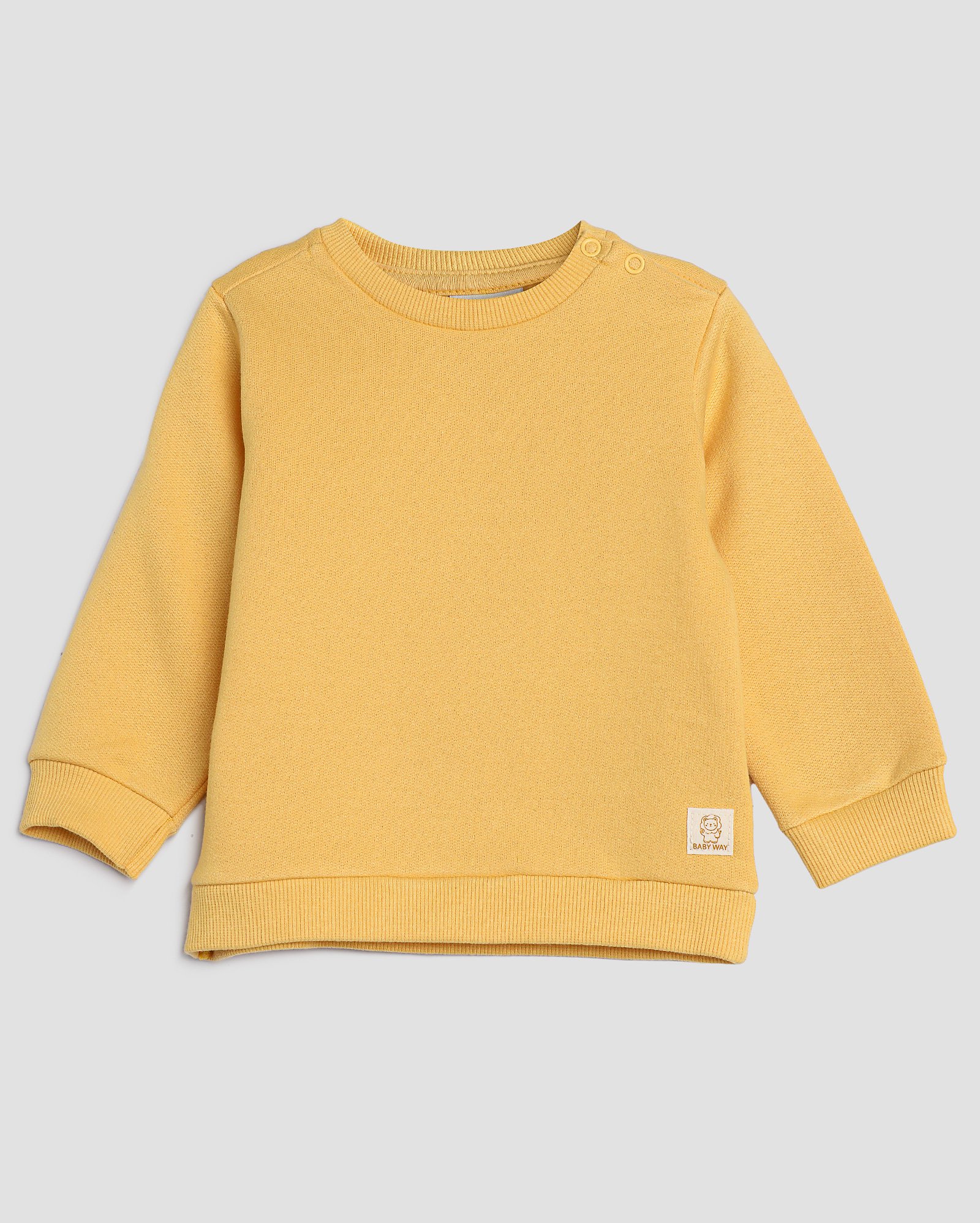 Blusa de moletom bebê lisa amarela | Baby Way