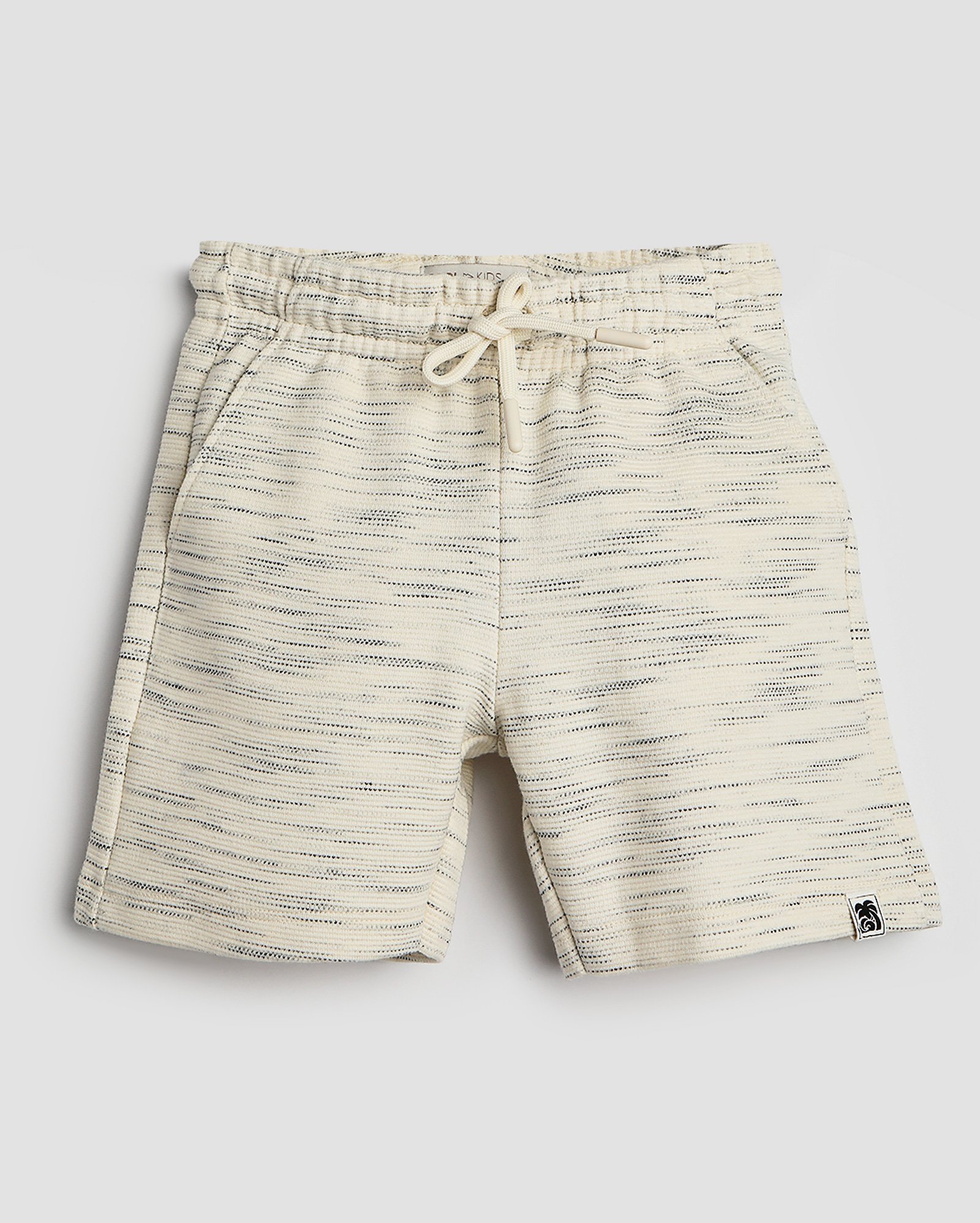 Bermuda de moletom infantil fios mesclados 1-4A off-white | Pool Kids
