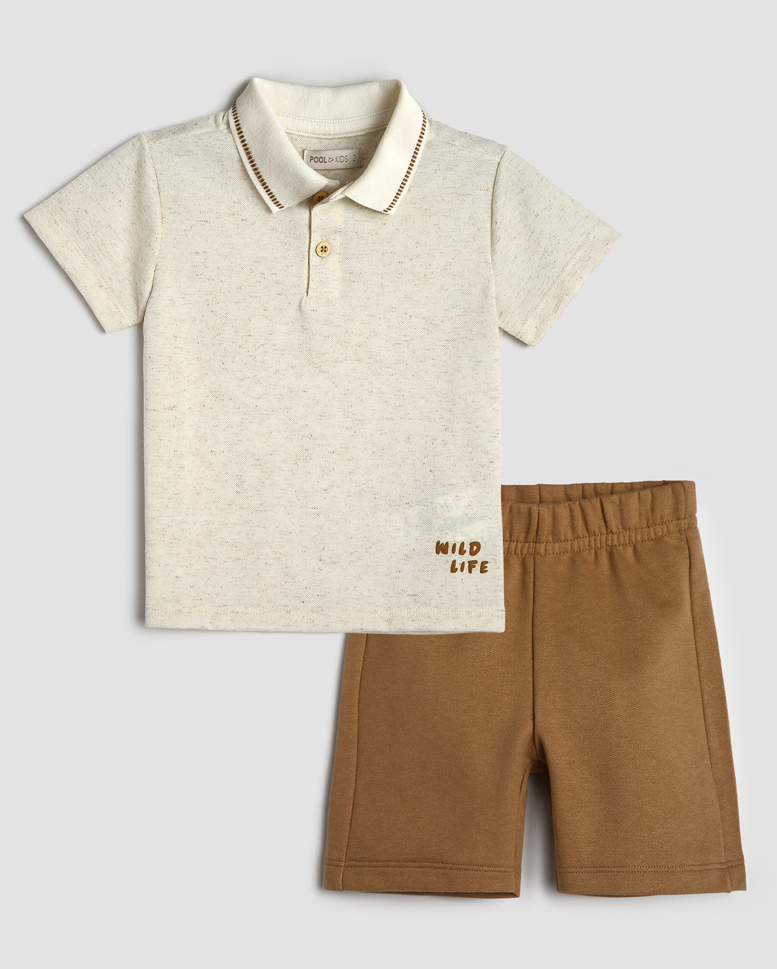 Conjunto curto infantil polo manga curta 1-4A multicor | Pool Kids