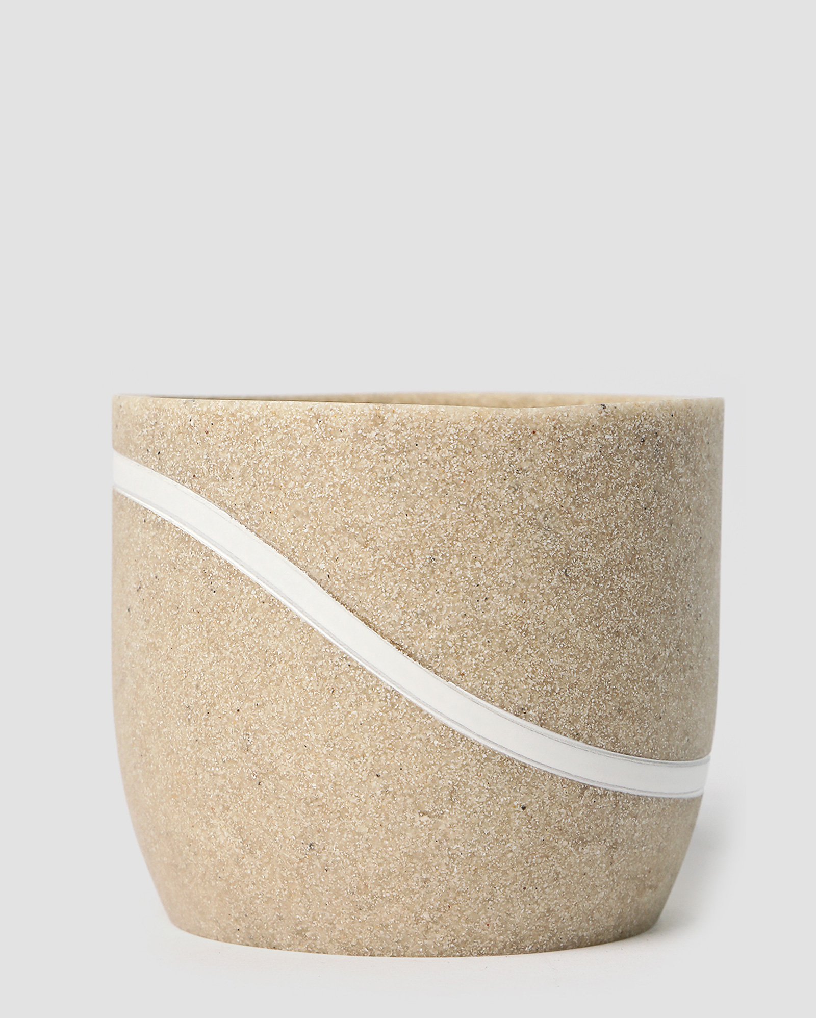 Pote decorativo Stone com detalhe bege | Casa Riachuelo