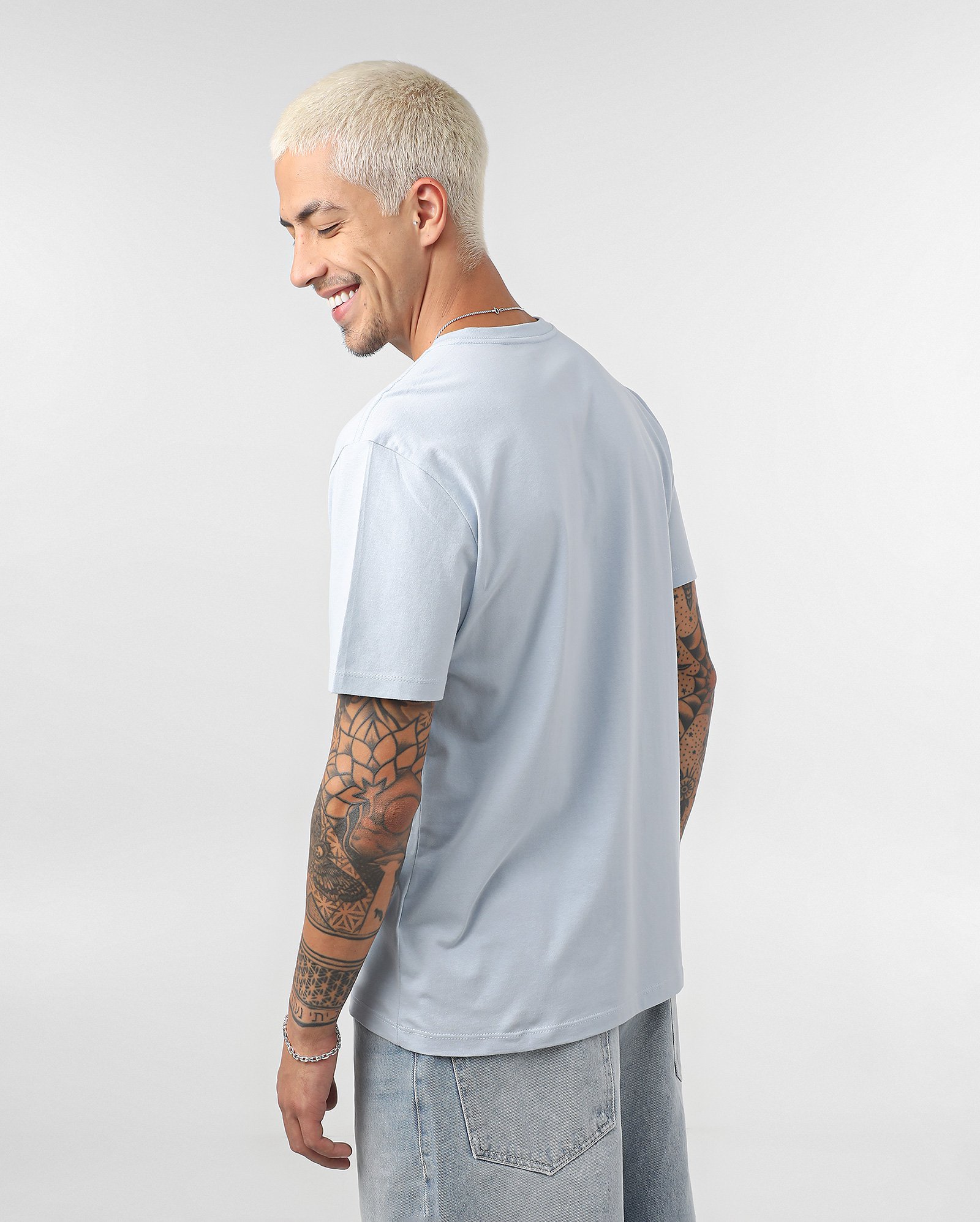 Camiseta masculina regular manga curta sun hunters listras - Azul Claro | Pool