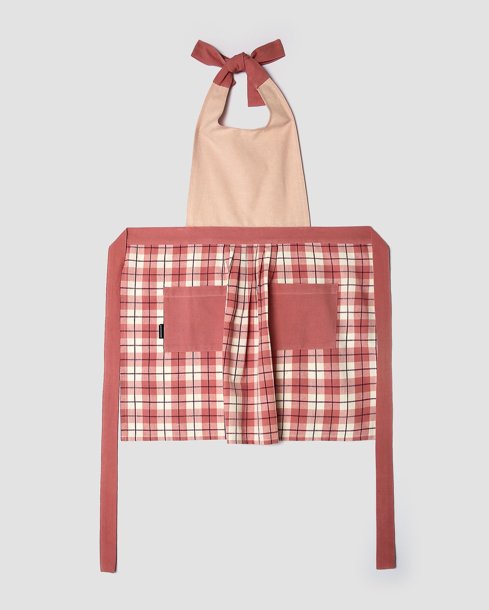 Avental xadrez Celine com bolso rosa | Casa Riachuelo