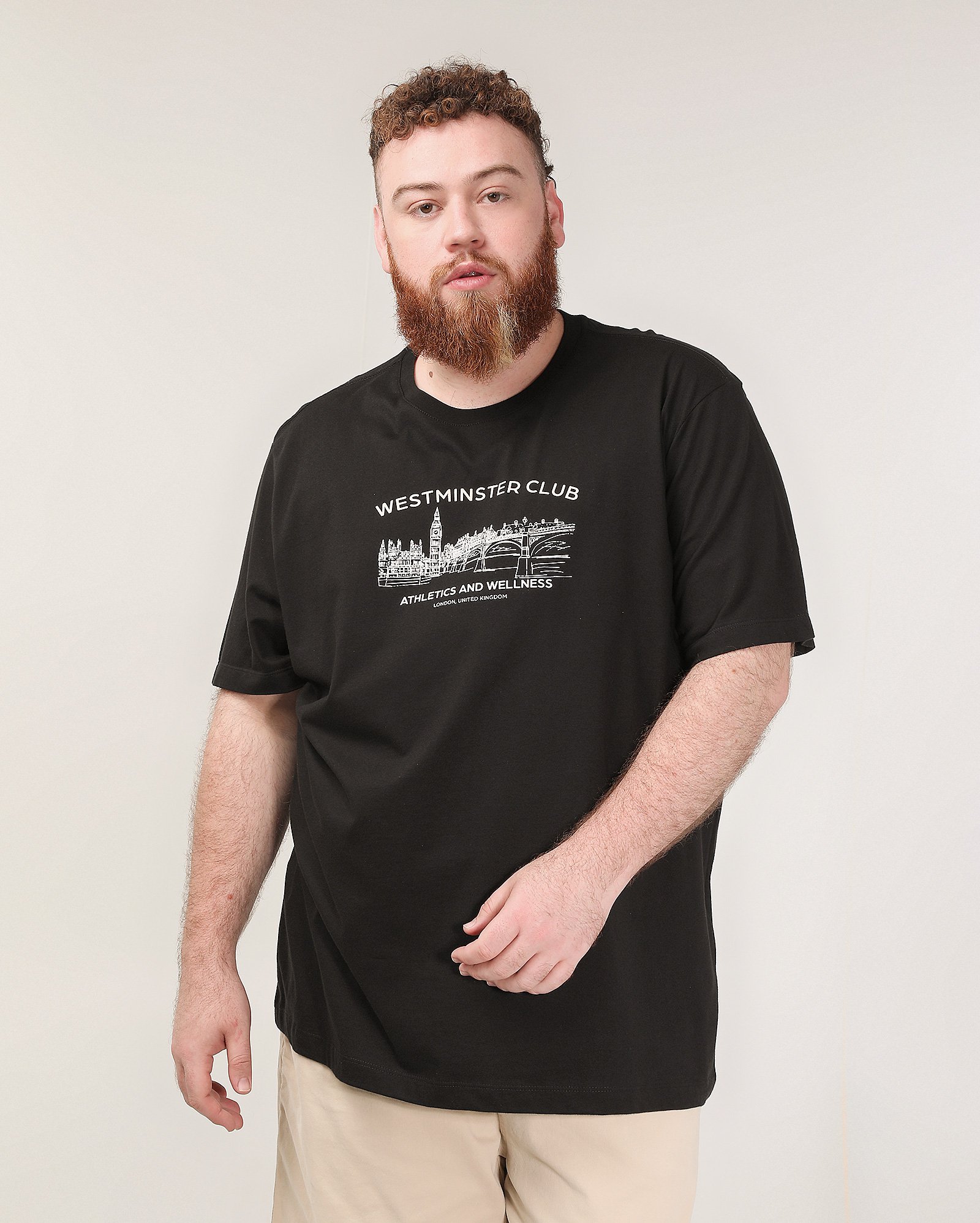 Camiseta plus size masculina Westminster Club preta