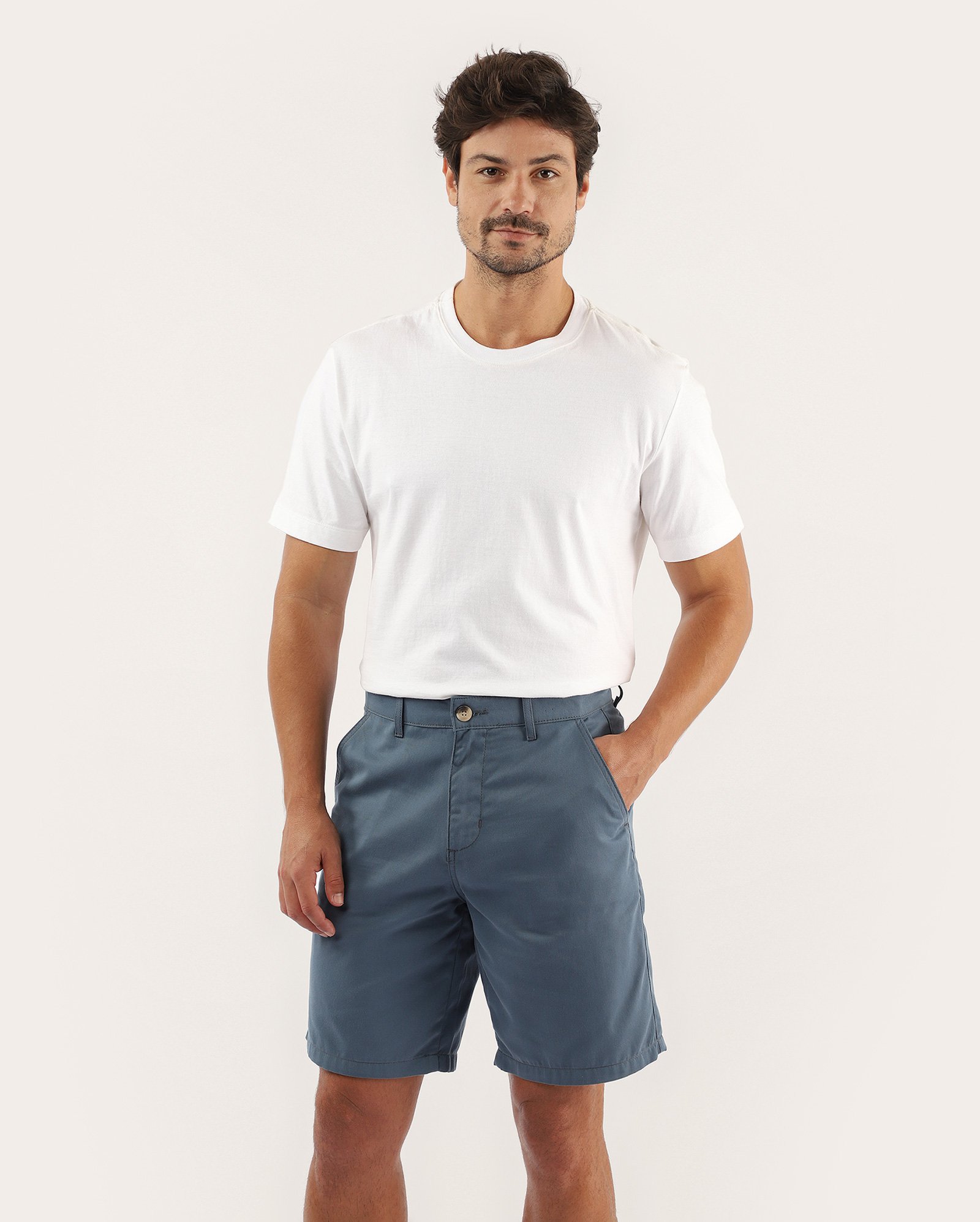 Bermuda sarja masculina reta chino azul | Pool Jeans