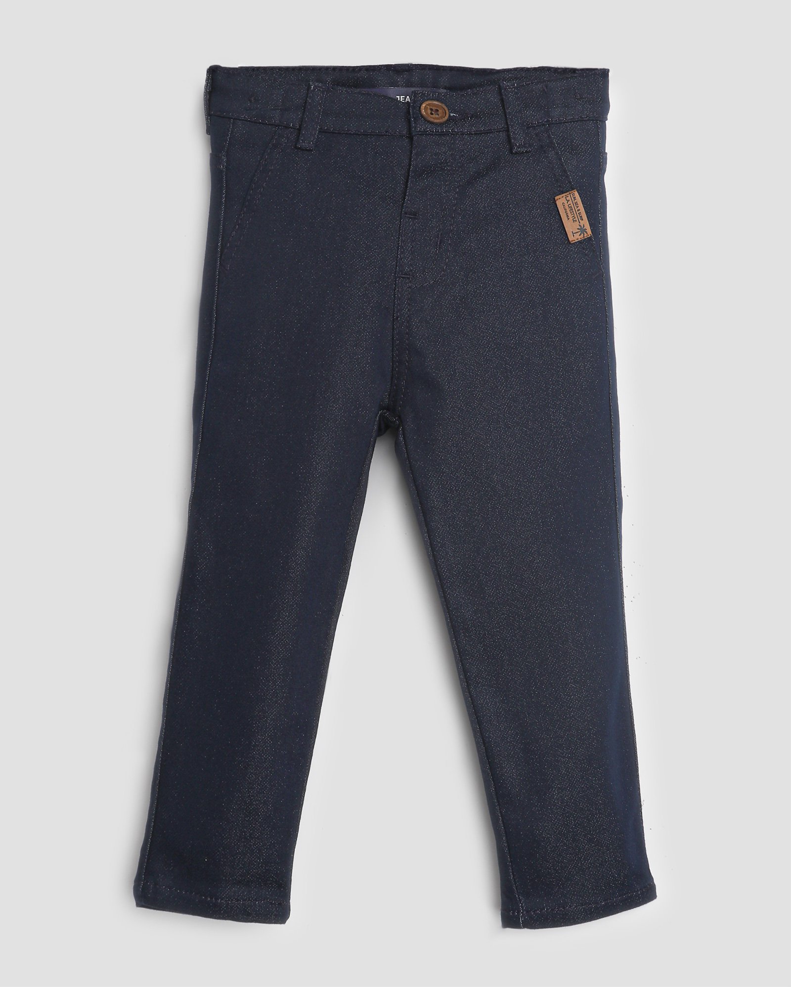 Calça jeans infantil skinny cós clássico 1-4A denim escuro | Pool Kids
