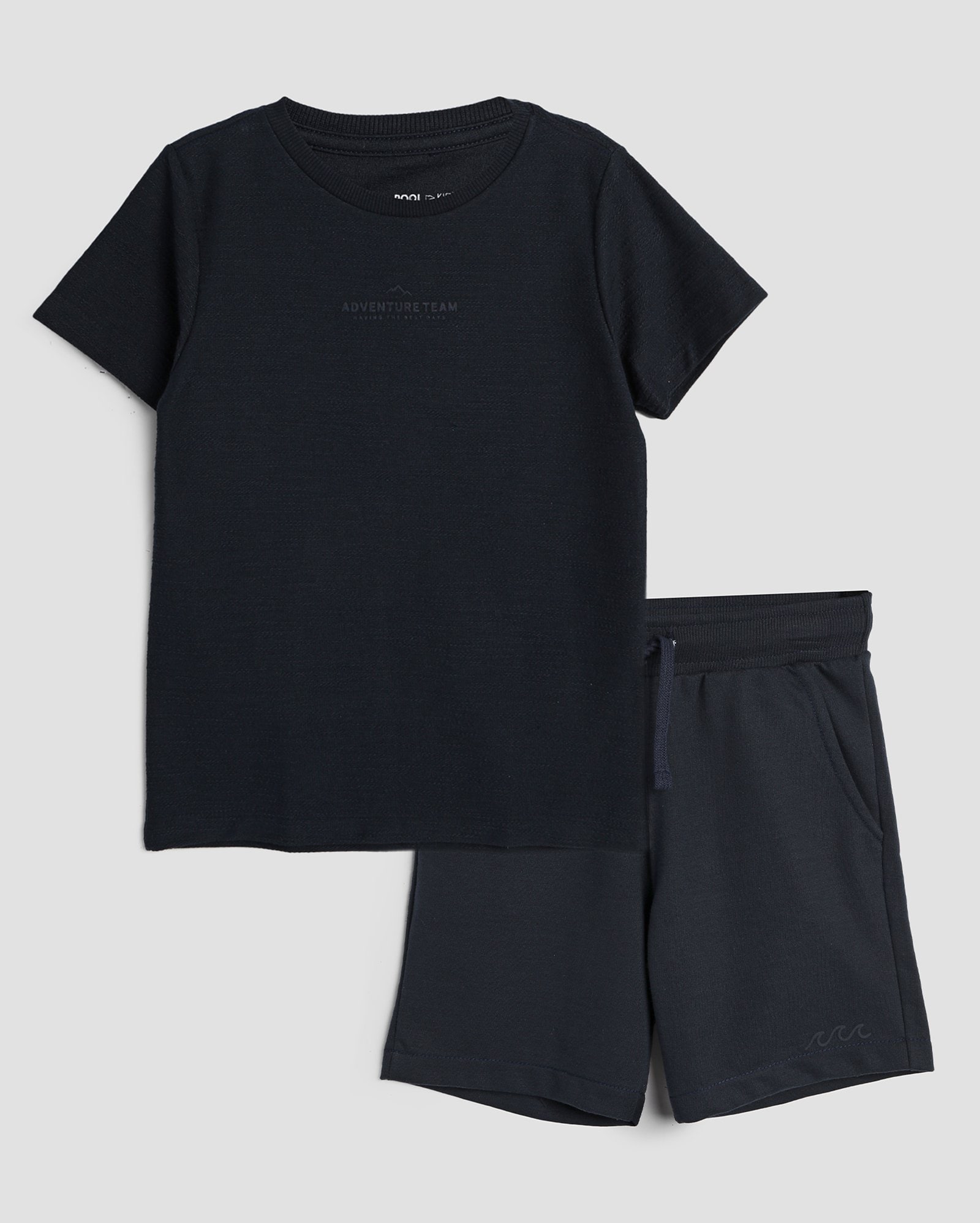 Conjunto curto infantil 2 peças adventure team 4-10A azul