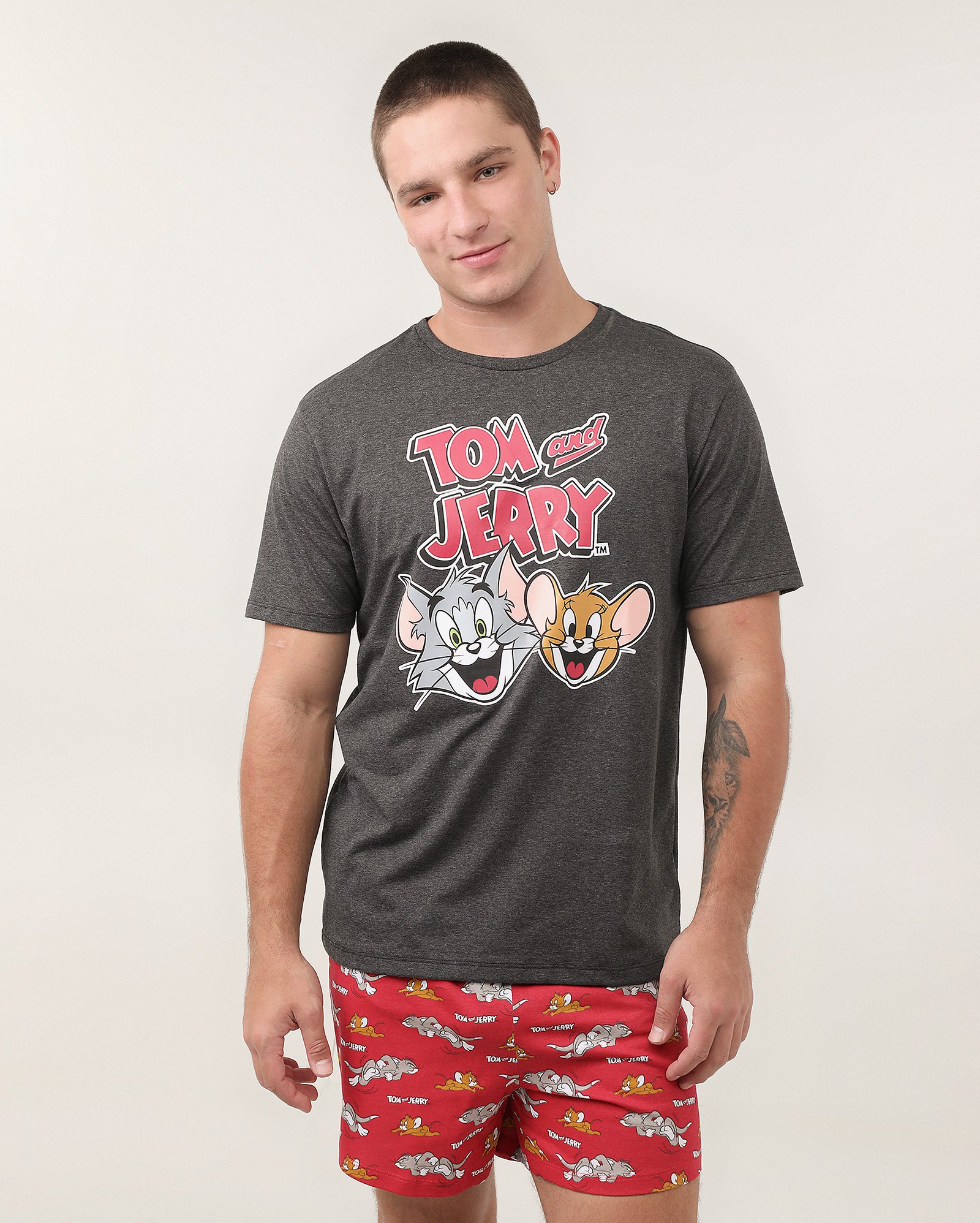 Pijama curto masculino Tom & Jerry mescla multicor | Warner Bros.