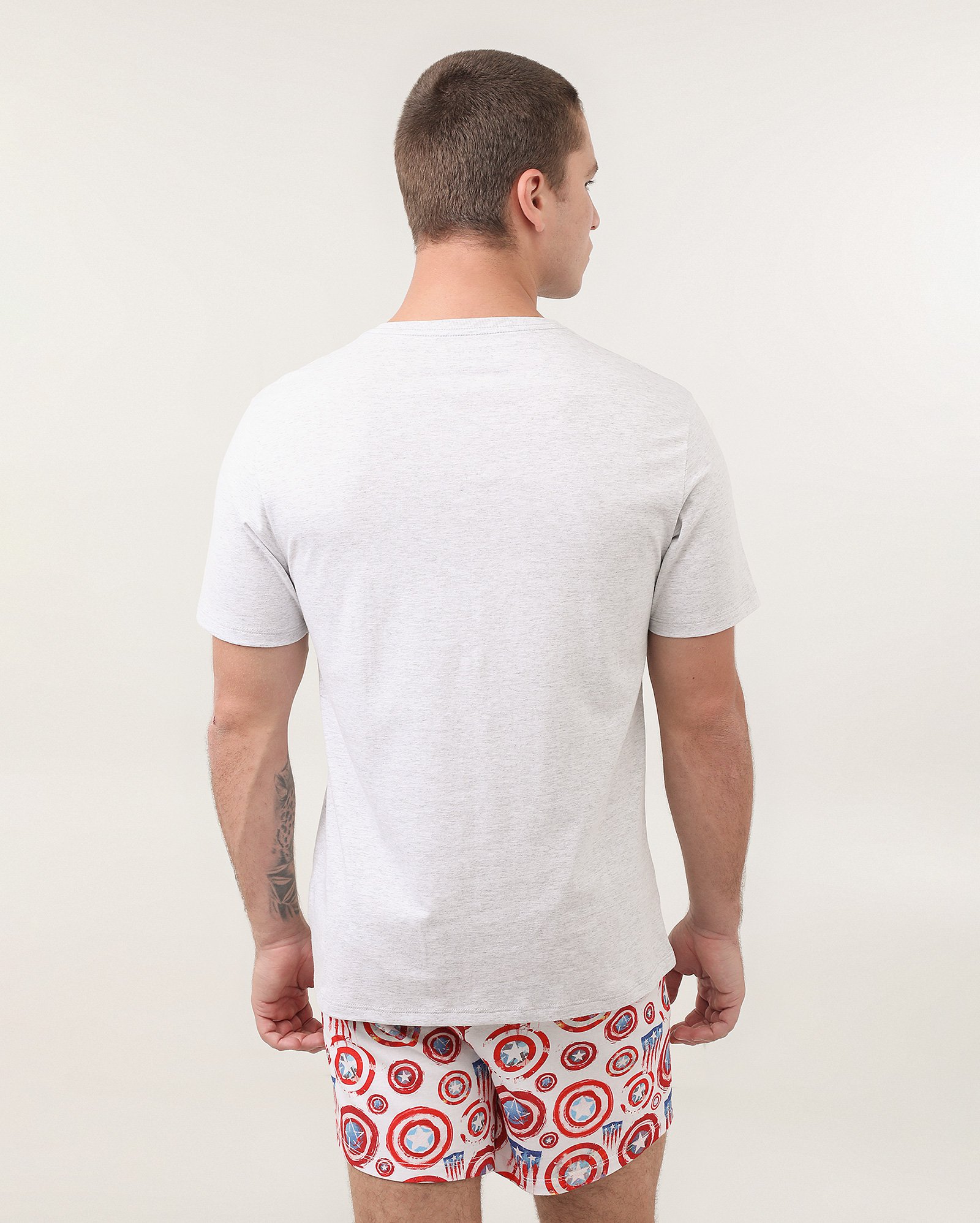 Pijama curto masculino Capitão América mescla multicor | Marvel