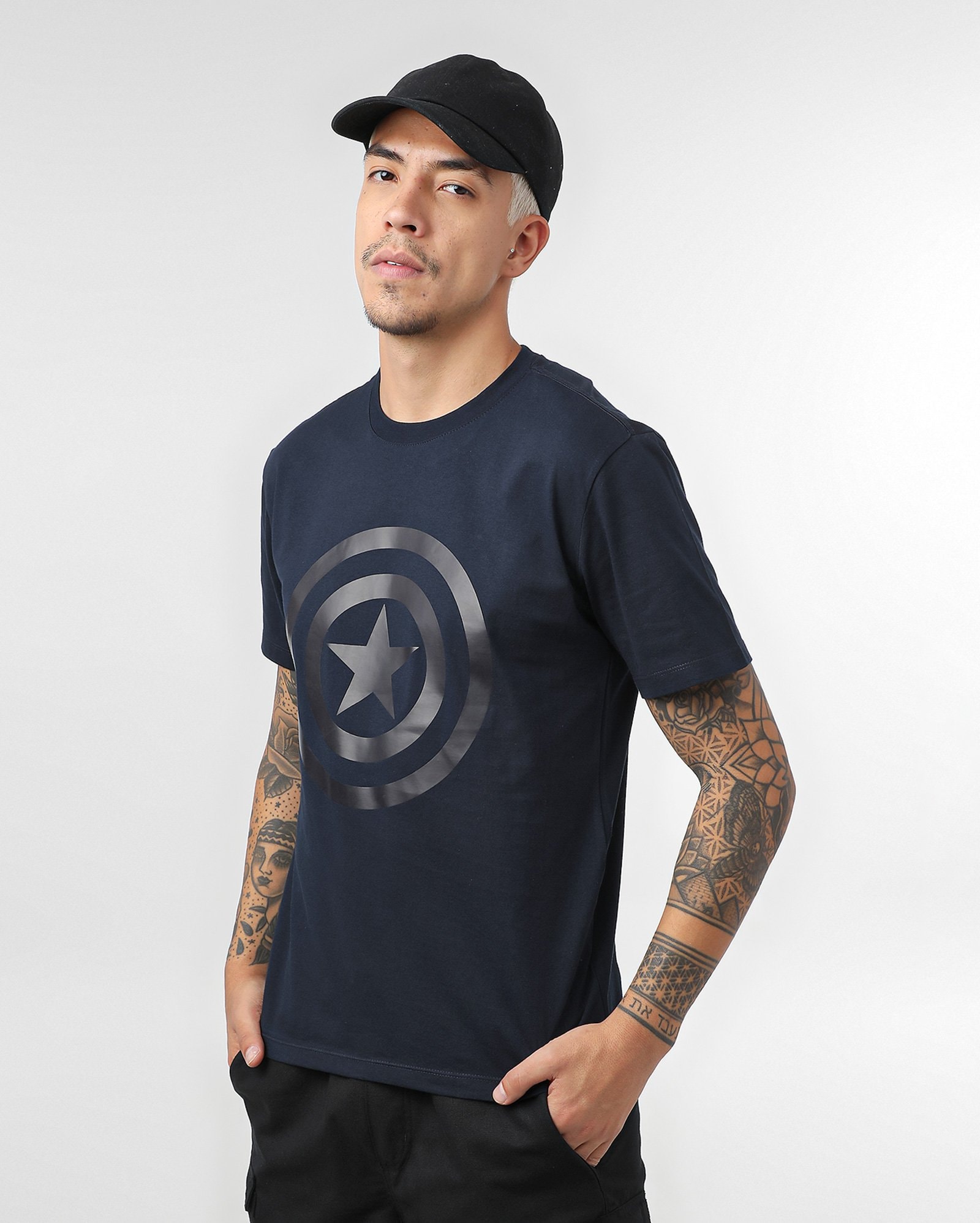 Camiseta masculina regular Capitão América Azul | Marvel