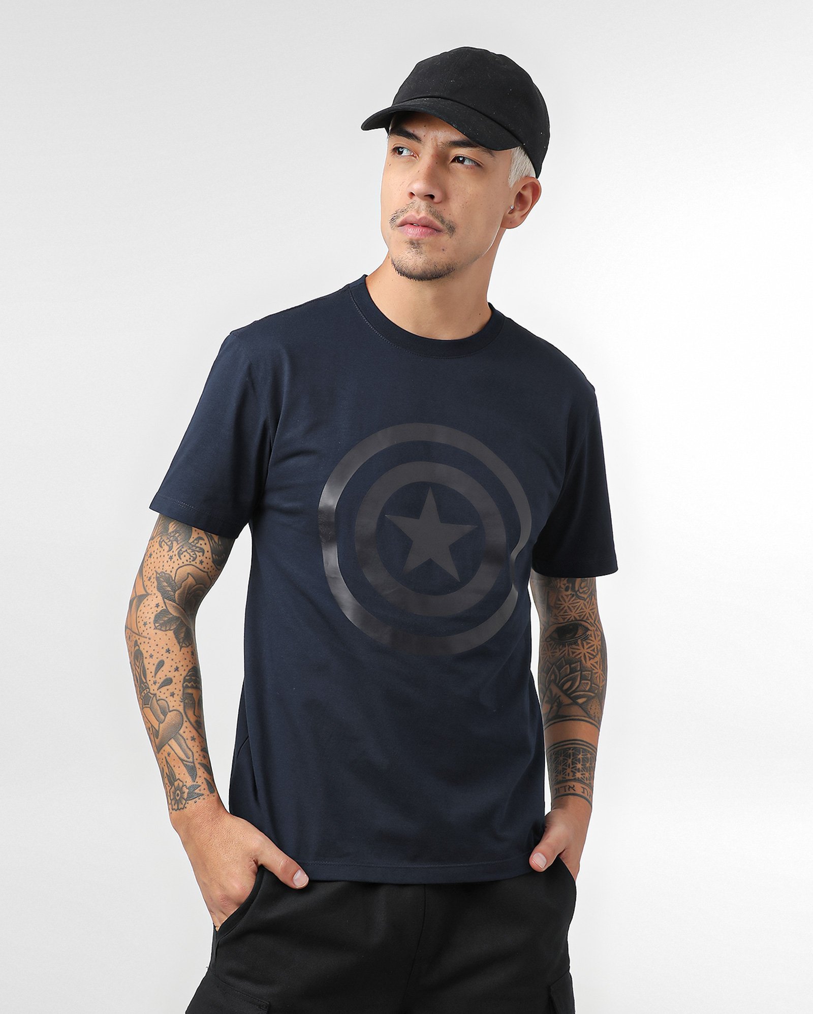 Camiseta masculina regular Capitão América Azul | Marvel