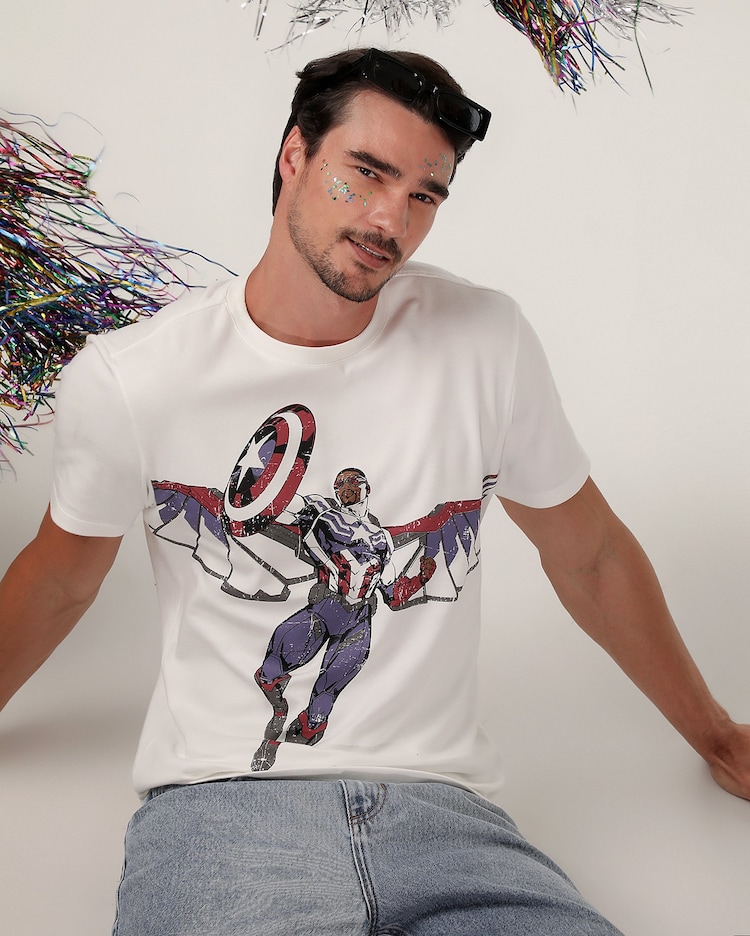 Riachuelo Camiseta masculina Capitão América Sam Wilson branca