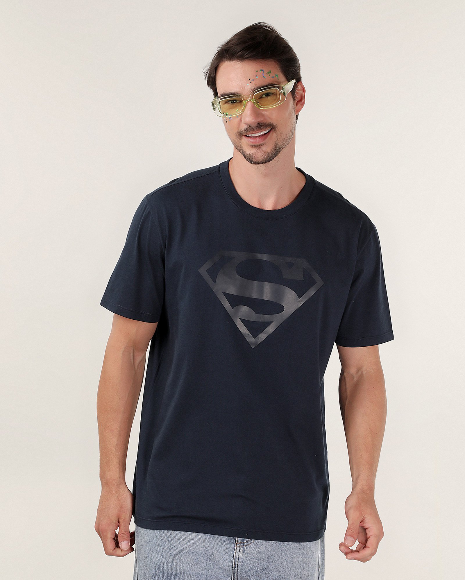 Camiseta masculina regular logo Superman azul | DC Comics