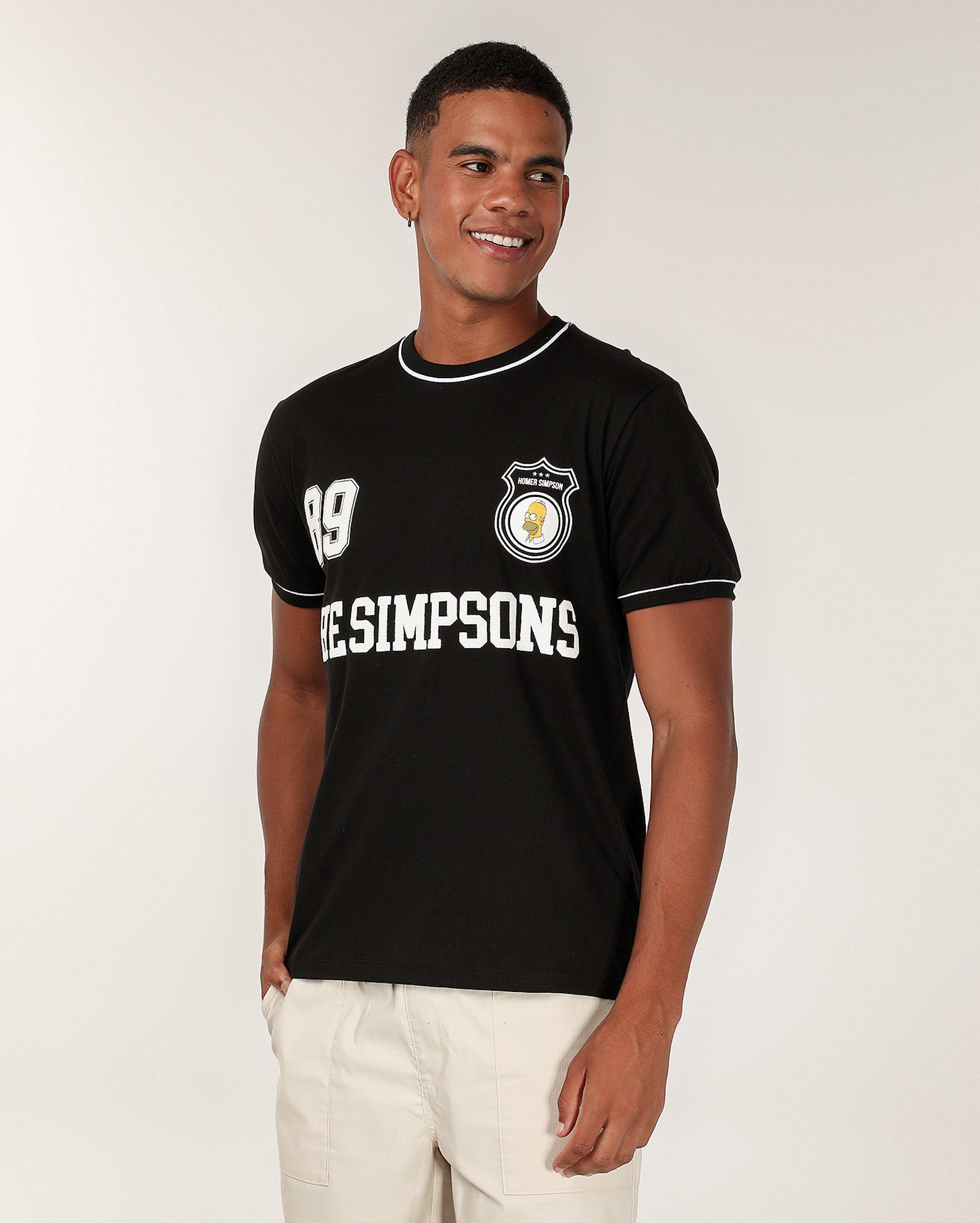 Camiseta masculina regular Homer Simpson 89 preta | Fox The Simpsons