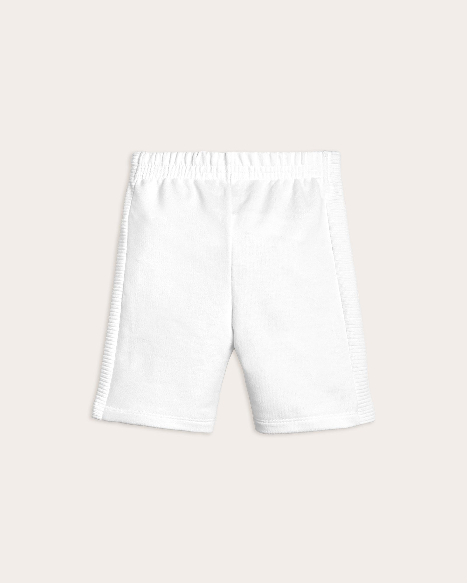 Bermuda moletom infantil textura lateral 4-10A branca | Pool Kids