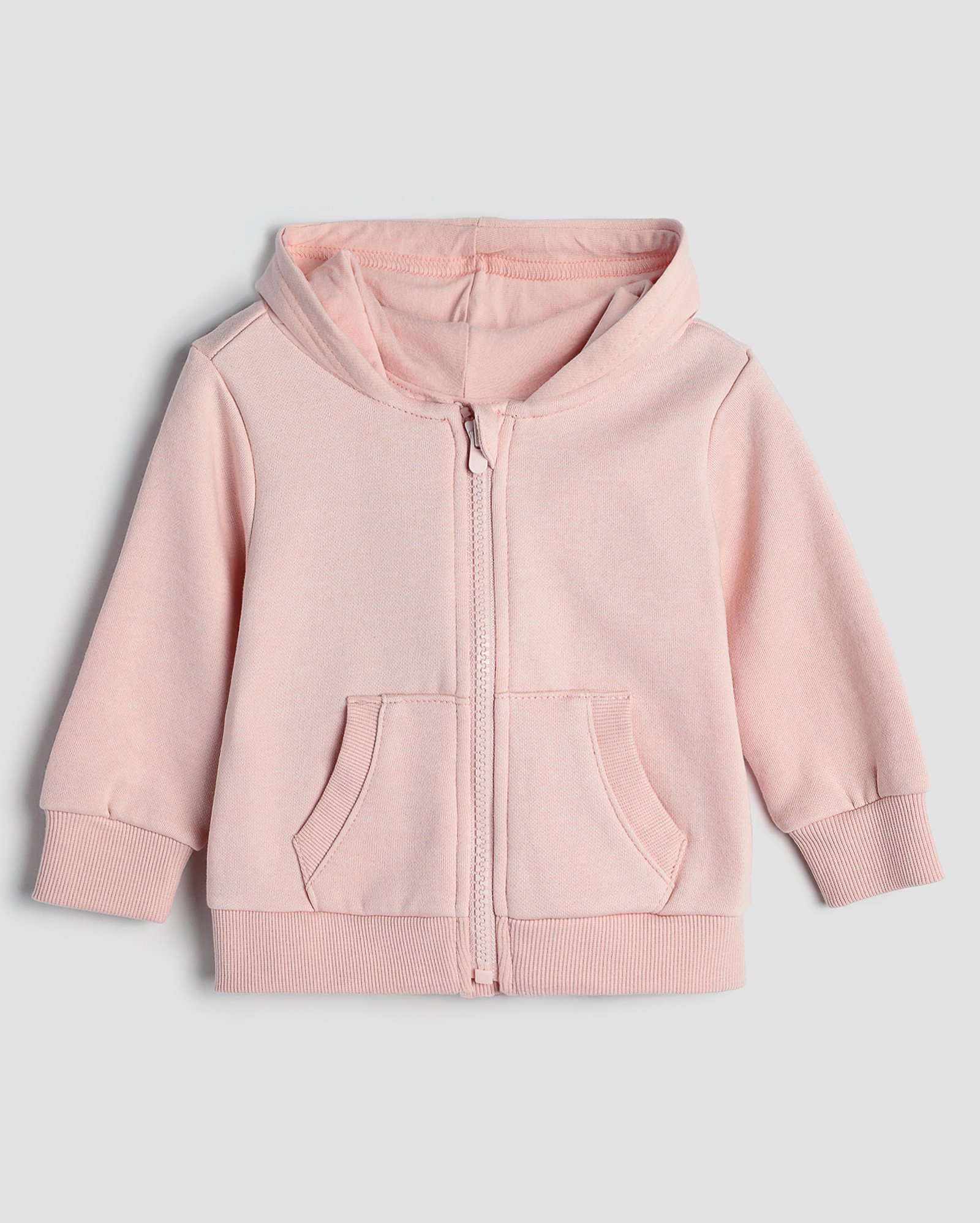 Blusa de moletom bebê com capuz e felpa - Rosa Claro | Baby Way