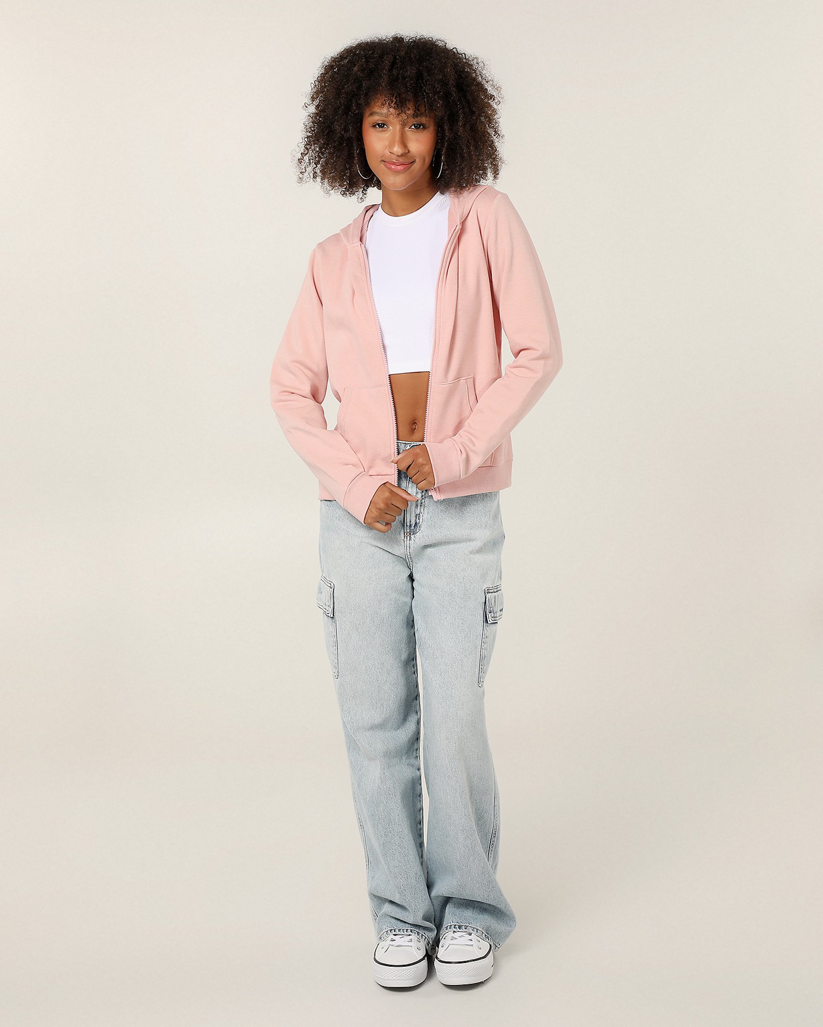 Blusa de moletom juvenil com felpa e capuz - Rosa Claro | Pool