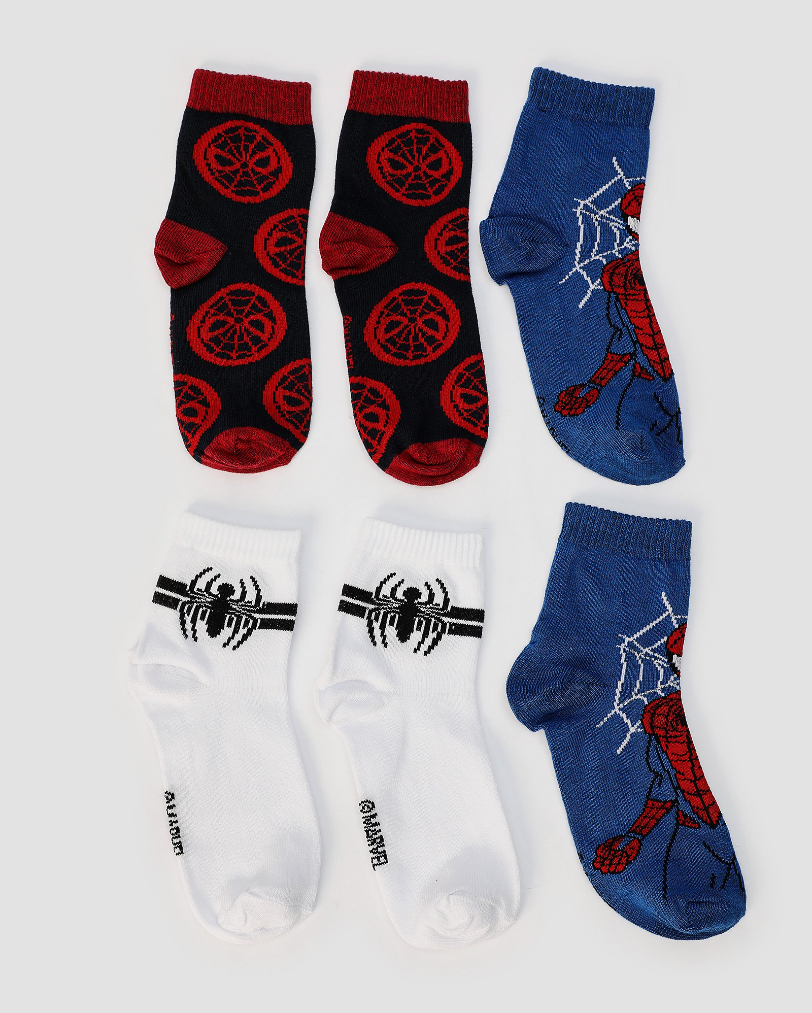 Kit meia infantil 3 pares cano médio Homem-Aranha multicor | Marvel