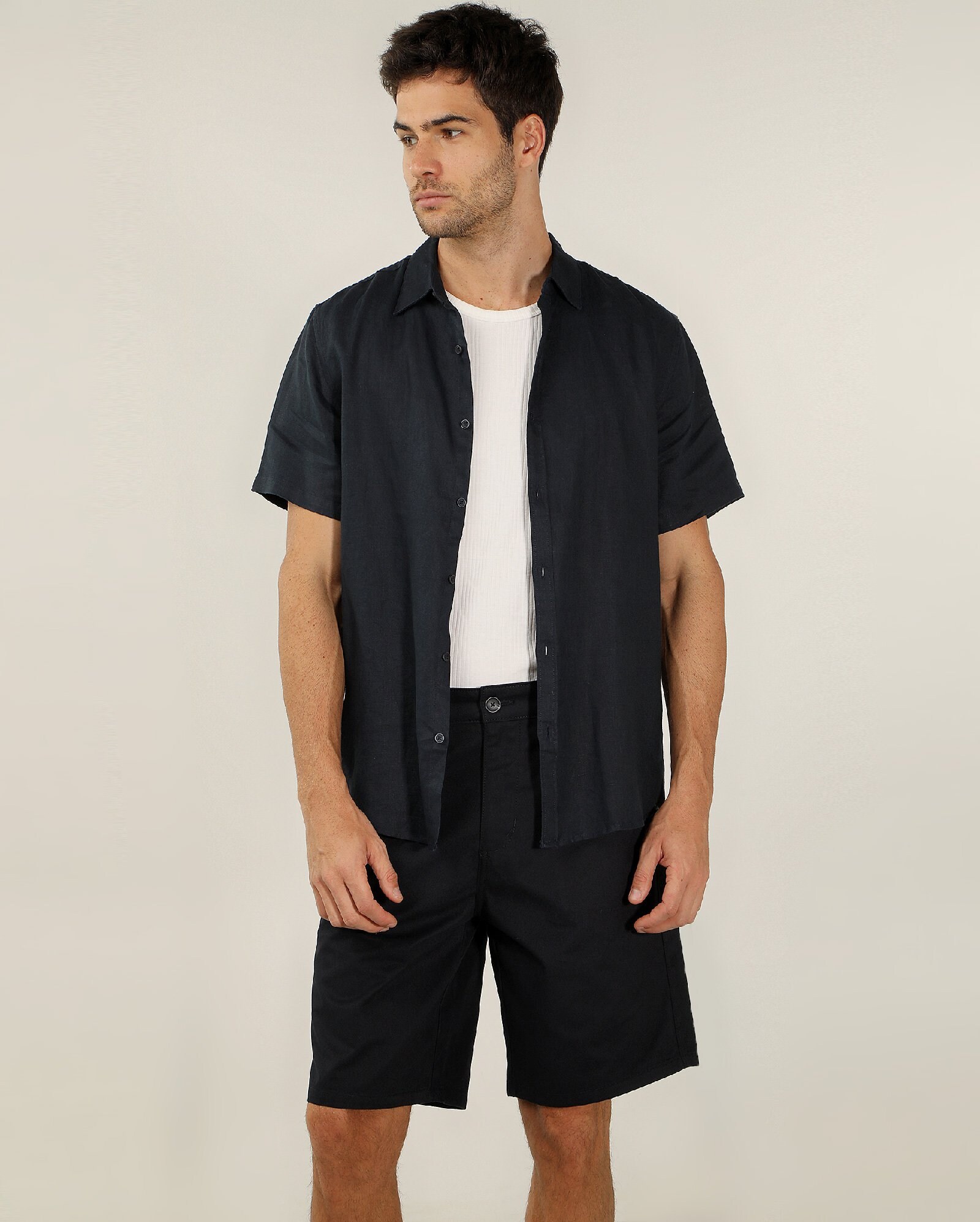 Bermuda sarja masculina reta chino - Azul Escuro | Pool Jeans — foto 4