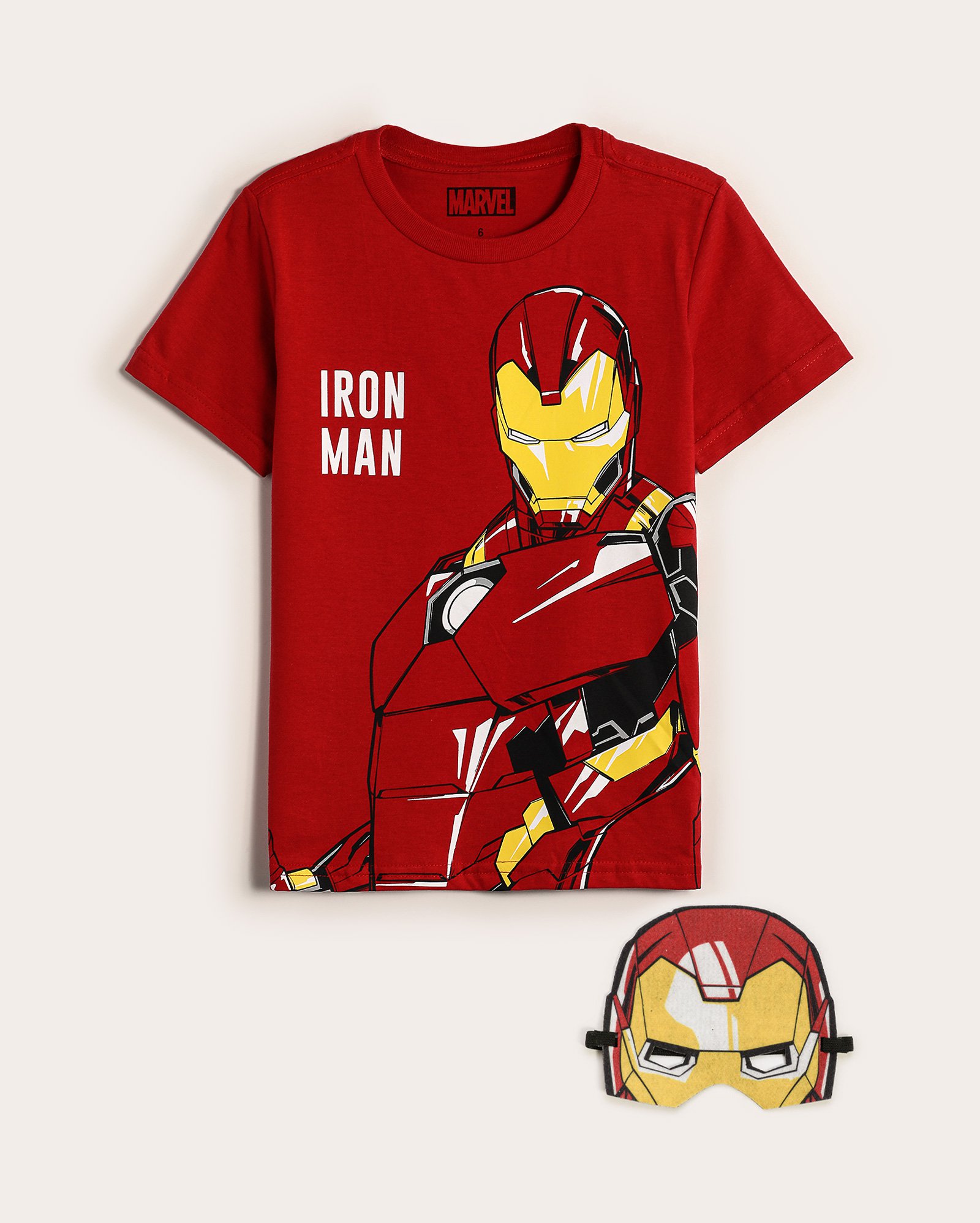 Camiseta infantil Homem de Ferro com máscara 4-10A vermelha | Marvel