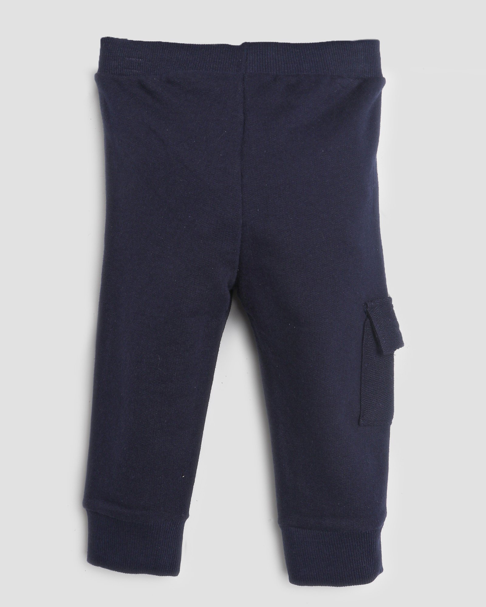 Calça de moletom bebê cargo cós canelado - Azul Escuro | Baby Way