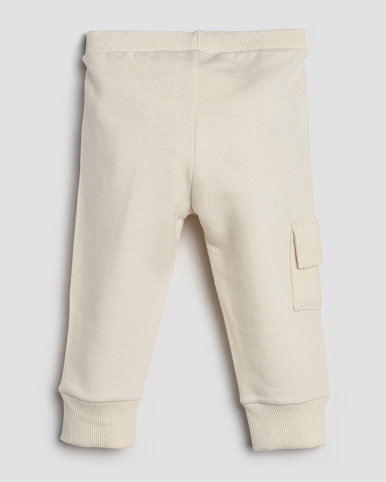 Calça de moletom bebê cargo cós canelado - Bege Claro | Baby Way