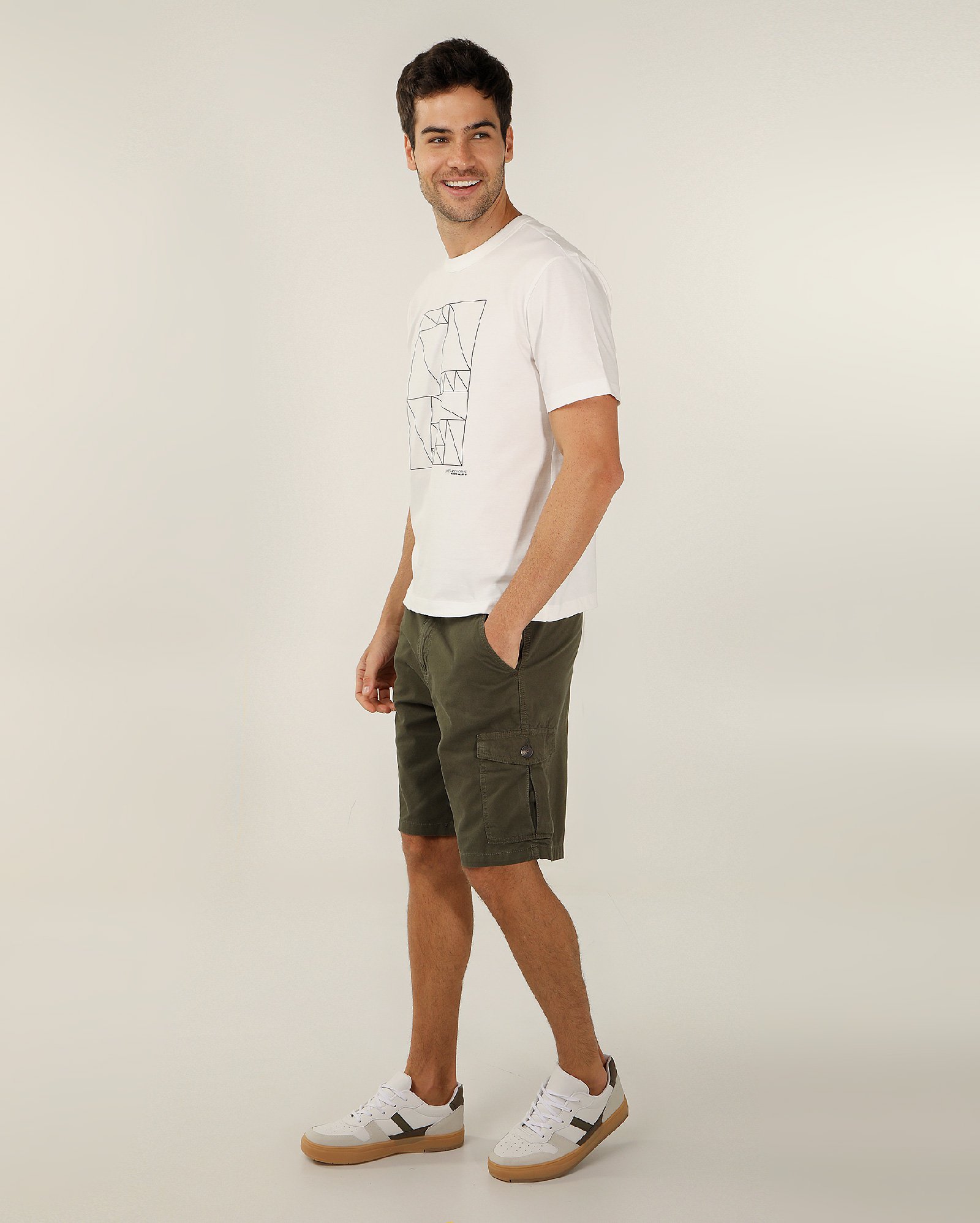 Bermuda sarja masculina cargo - Verde Escuro | Pool Jeans