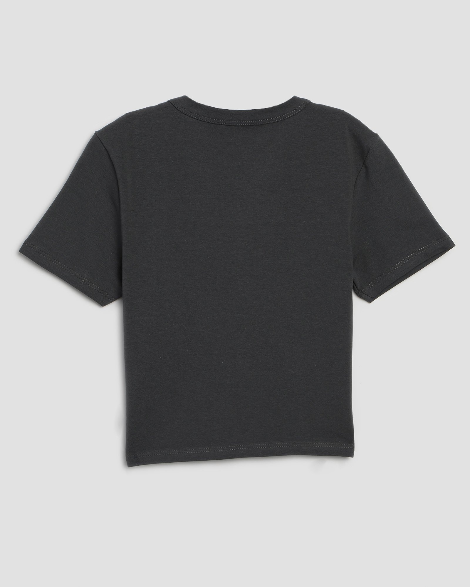 Camiseta cropped juvenil de algodão manga curta - Cinza | Pool