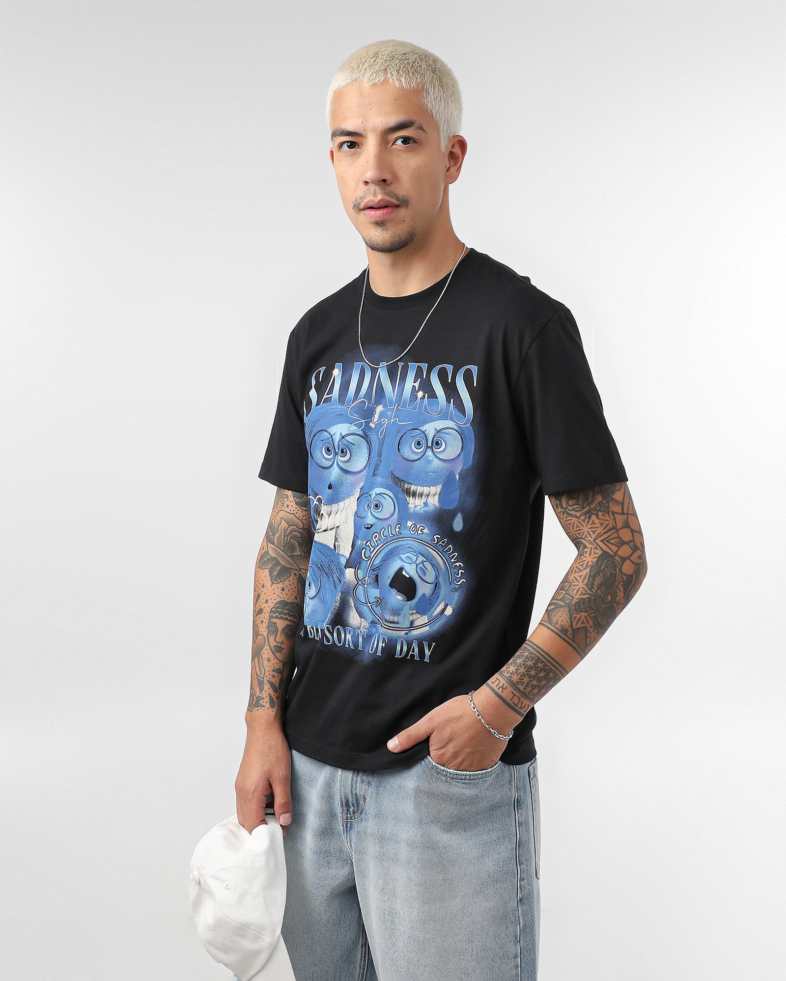 Camiseta masculina Divertida Mente Tristeza preta | FANLAB — foto 2