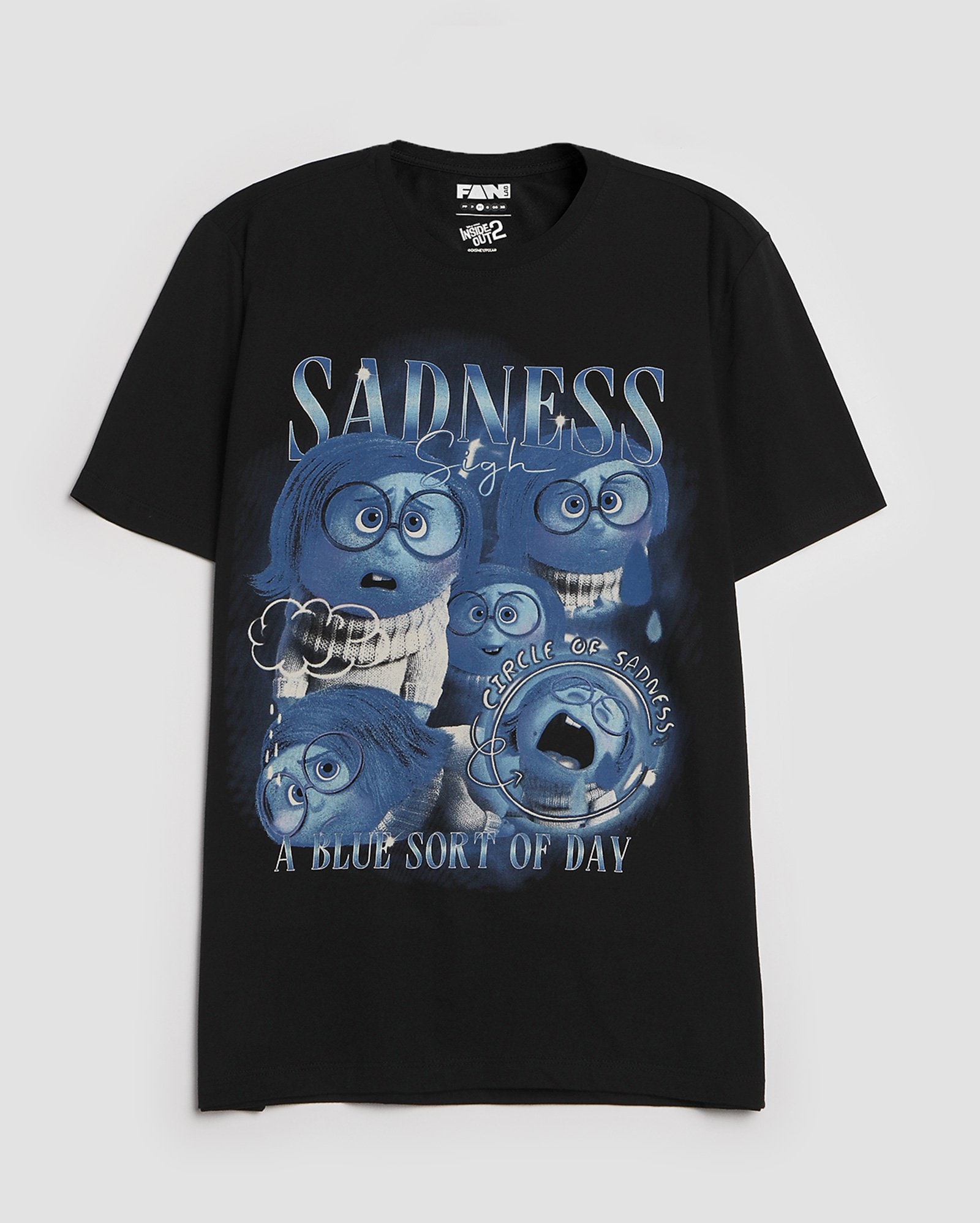 Camiseta masculina Divertida Mente Tristeza preta | FANLAB — foto 7
