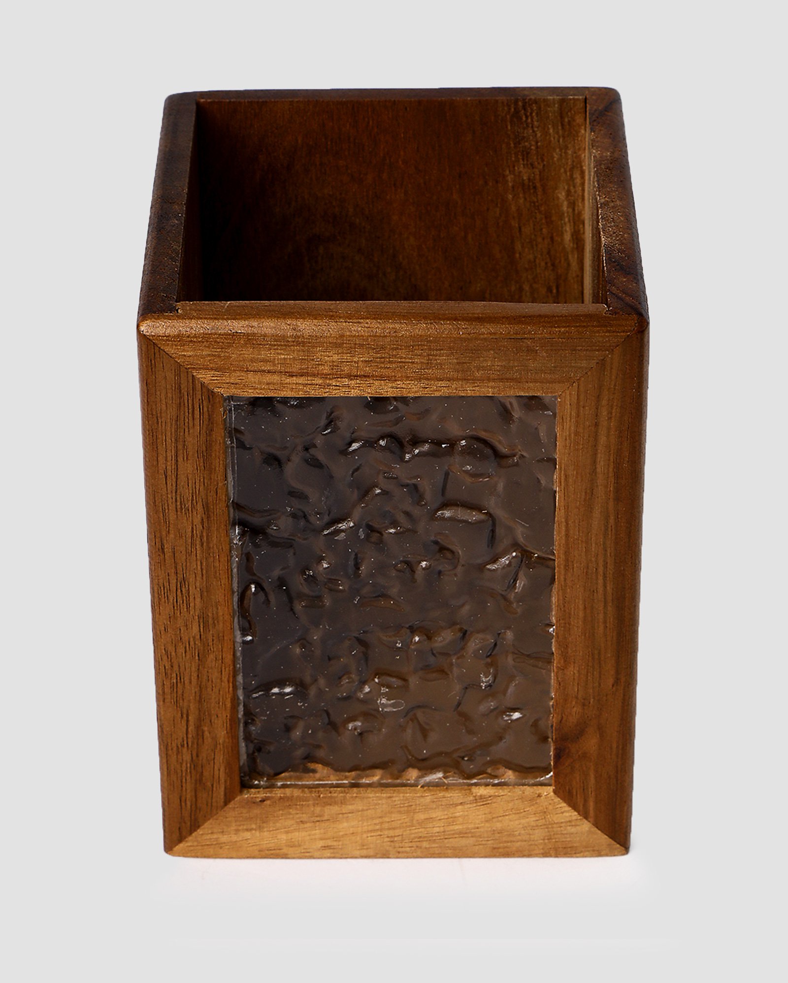 Porta utensílios de madeira acácia Milo 13,5cm marrom | Casa Riachuelo