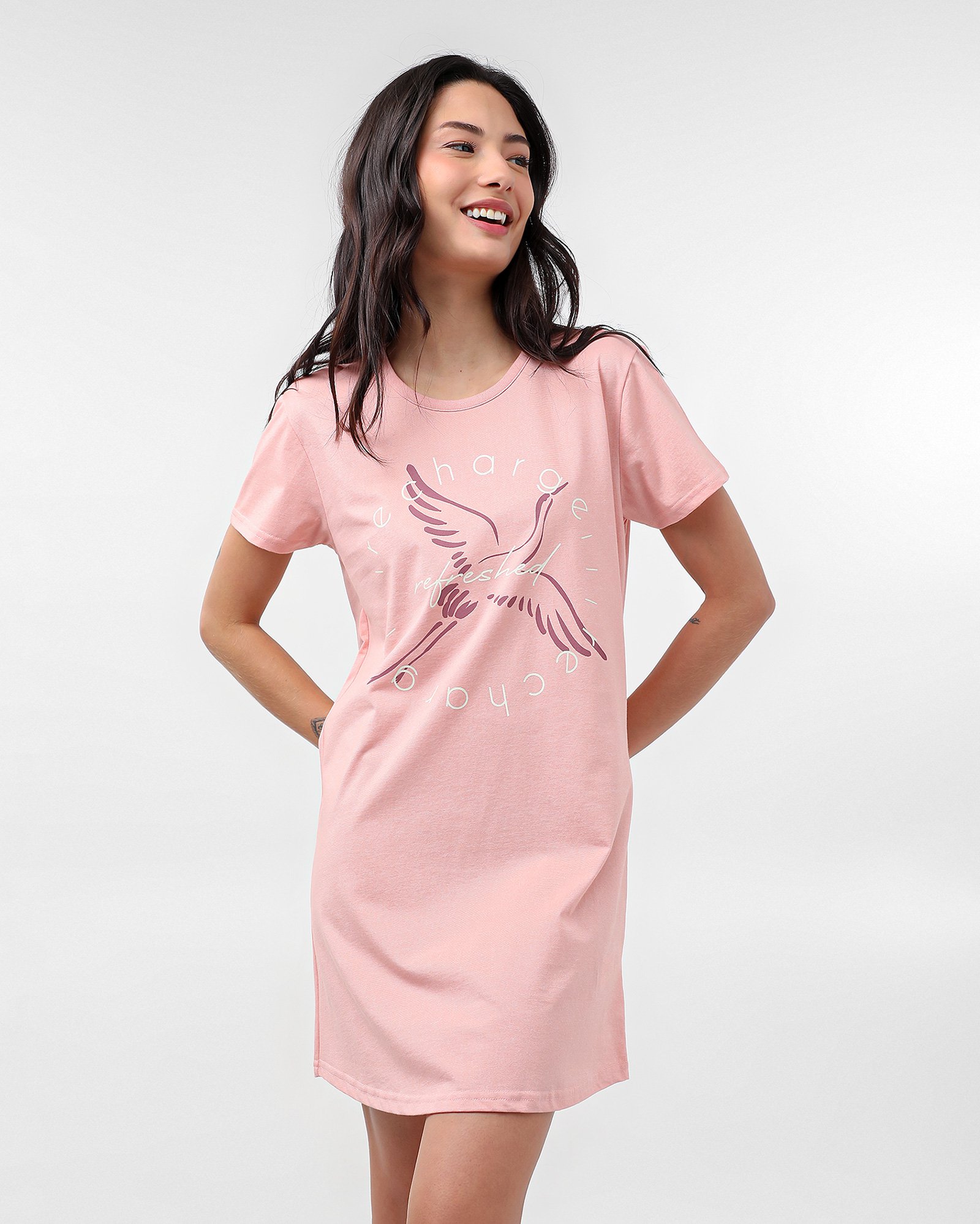 Camisola manga curta pássaro rosa | Riachuelo