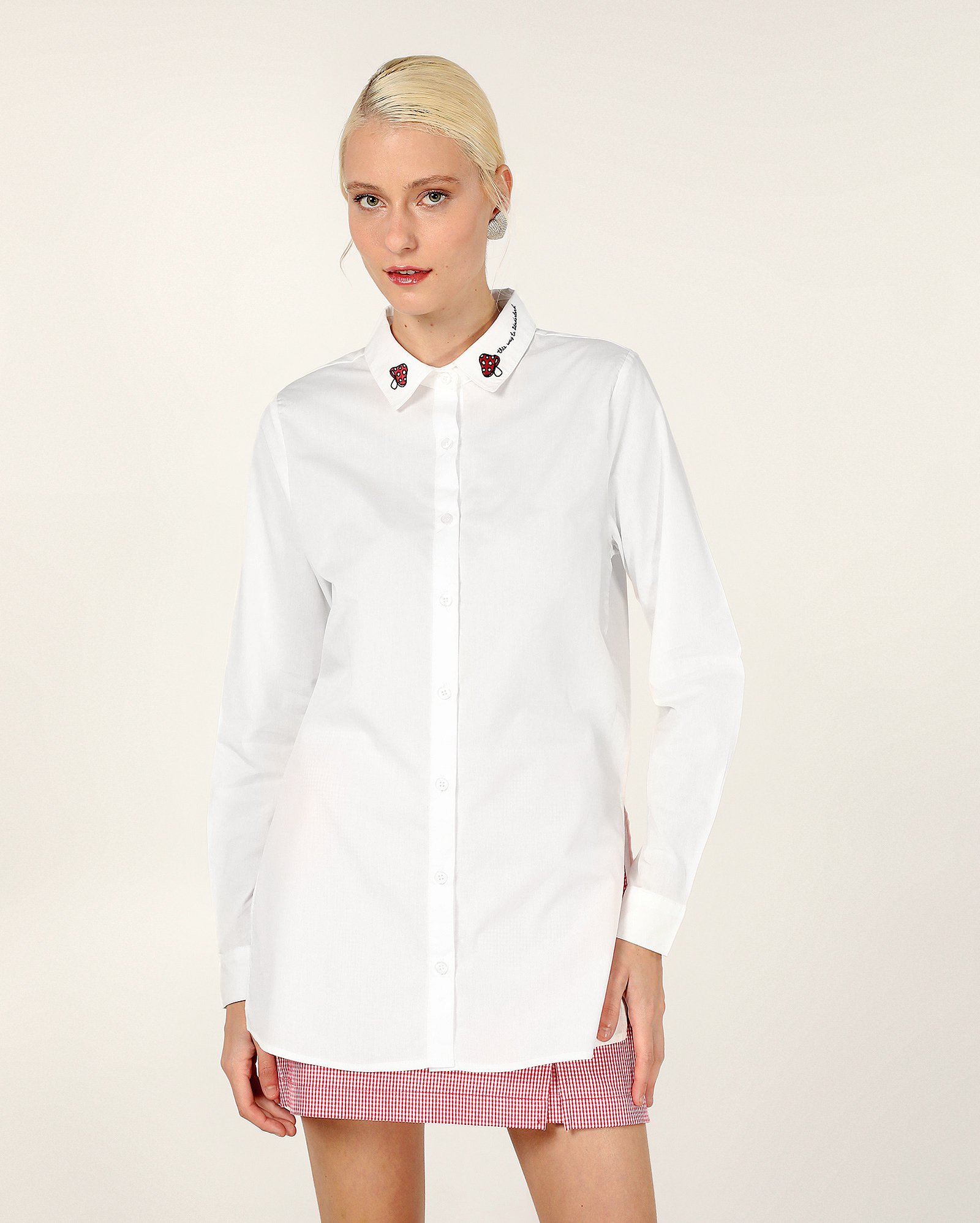 Camisa feminina Alice no País das Maravilhas alongada branca | Disney
