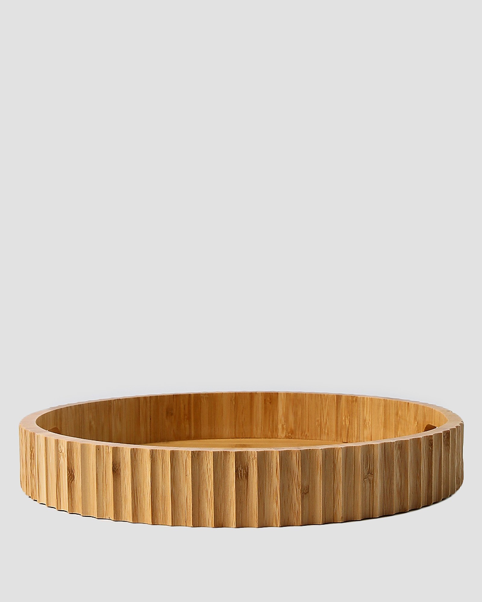 Bandeja redonda de bambu Francis 35,5x5cm bege | Casa Riachuelo