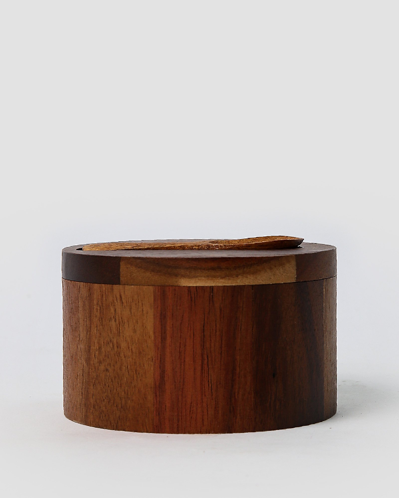 Pote multiuso de madeira com colher Milo 10x6cm marrom | Casa Riachuelo