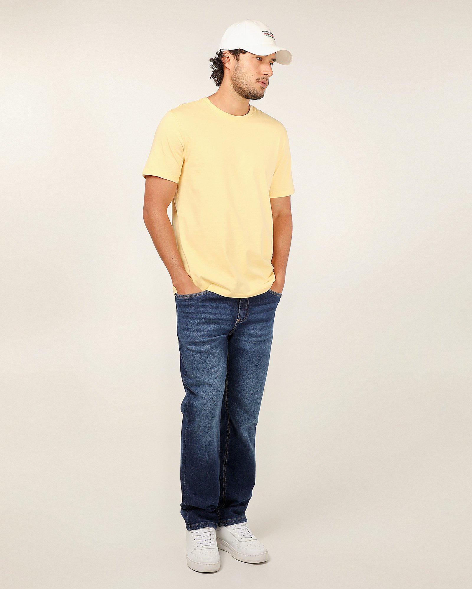 Calça jeans masculina reta clássica denim escuro | Pool Jeans