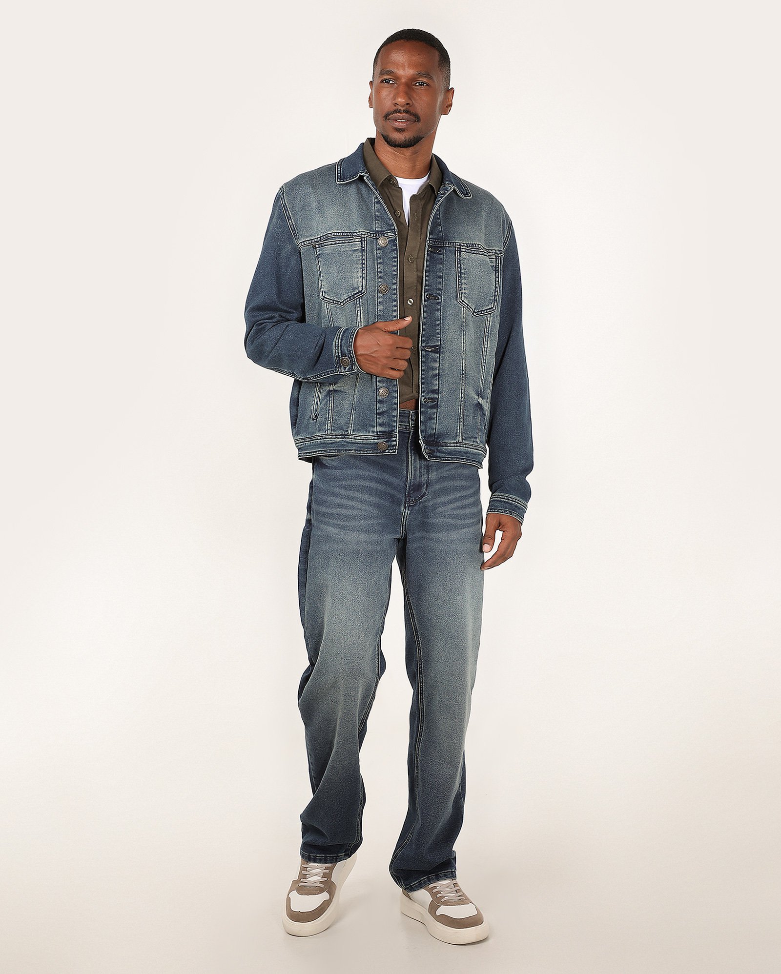 Calça jeans masculina reta comfy estonada denim escuro | Pool Jeans Premium