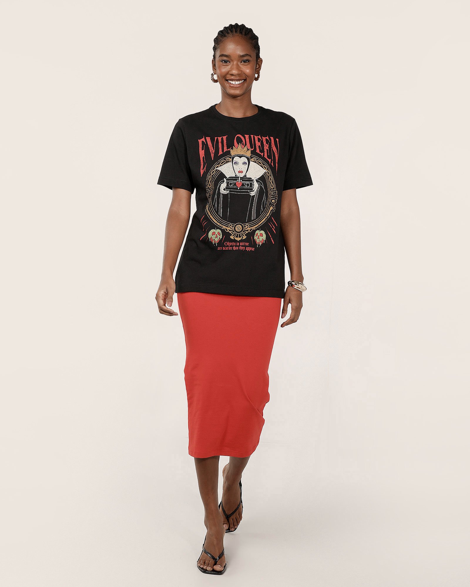 Camiseta feminina evil queen estampada preta | Disney