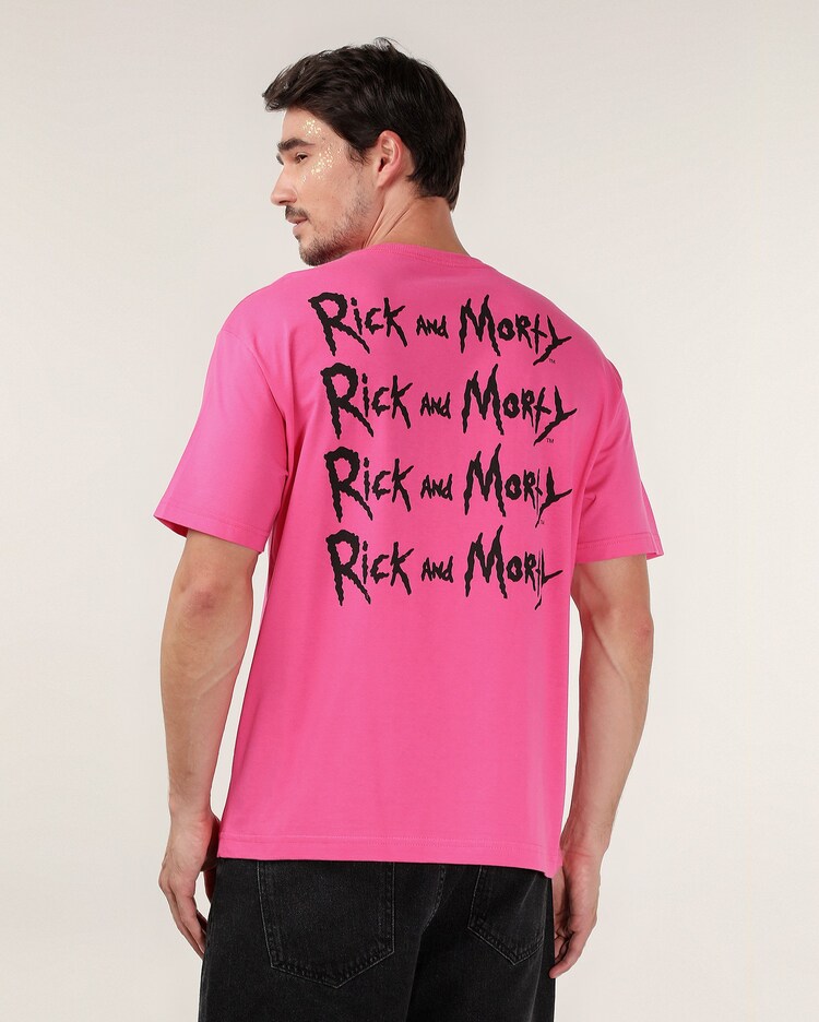 Riachuelo Camiseta masculina manga curta Rick and Morty rosa