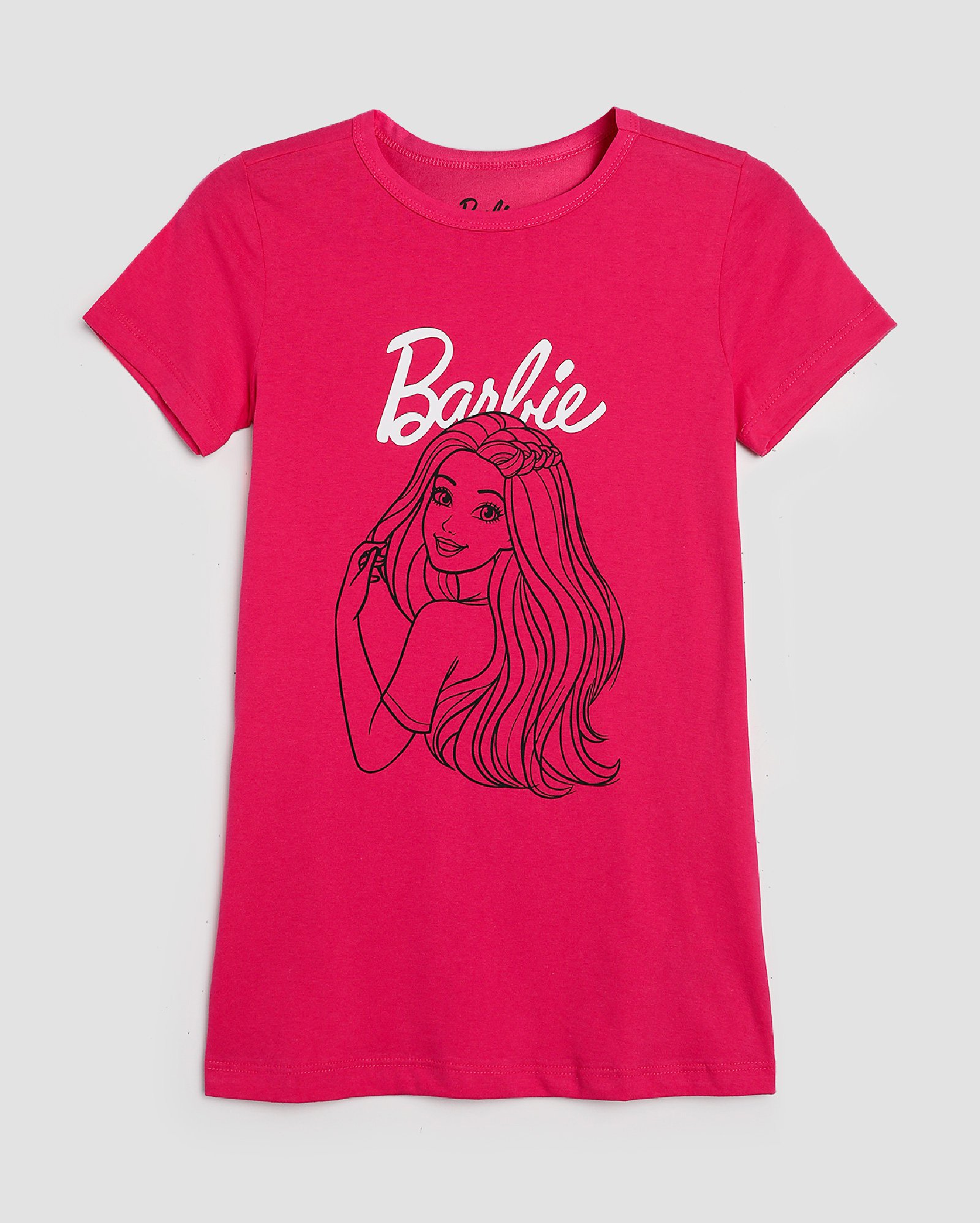 Camisola infantojuvenil manga curta Barbie 6-14A rosa | Mattel