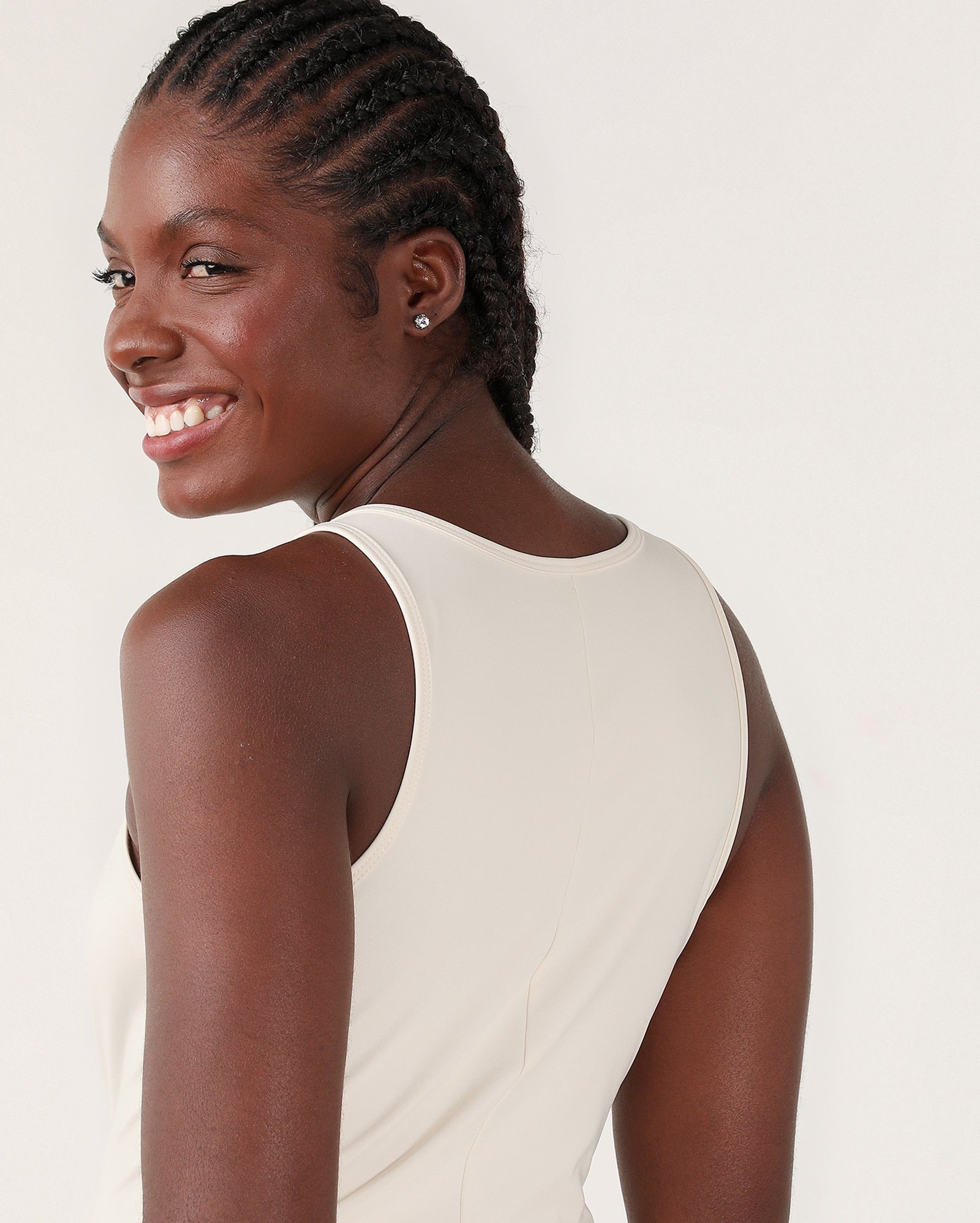Vestido curto esportivo de poliamida - Bege Claro | Body Work — foto 6