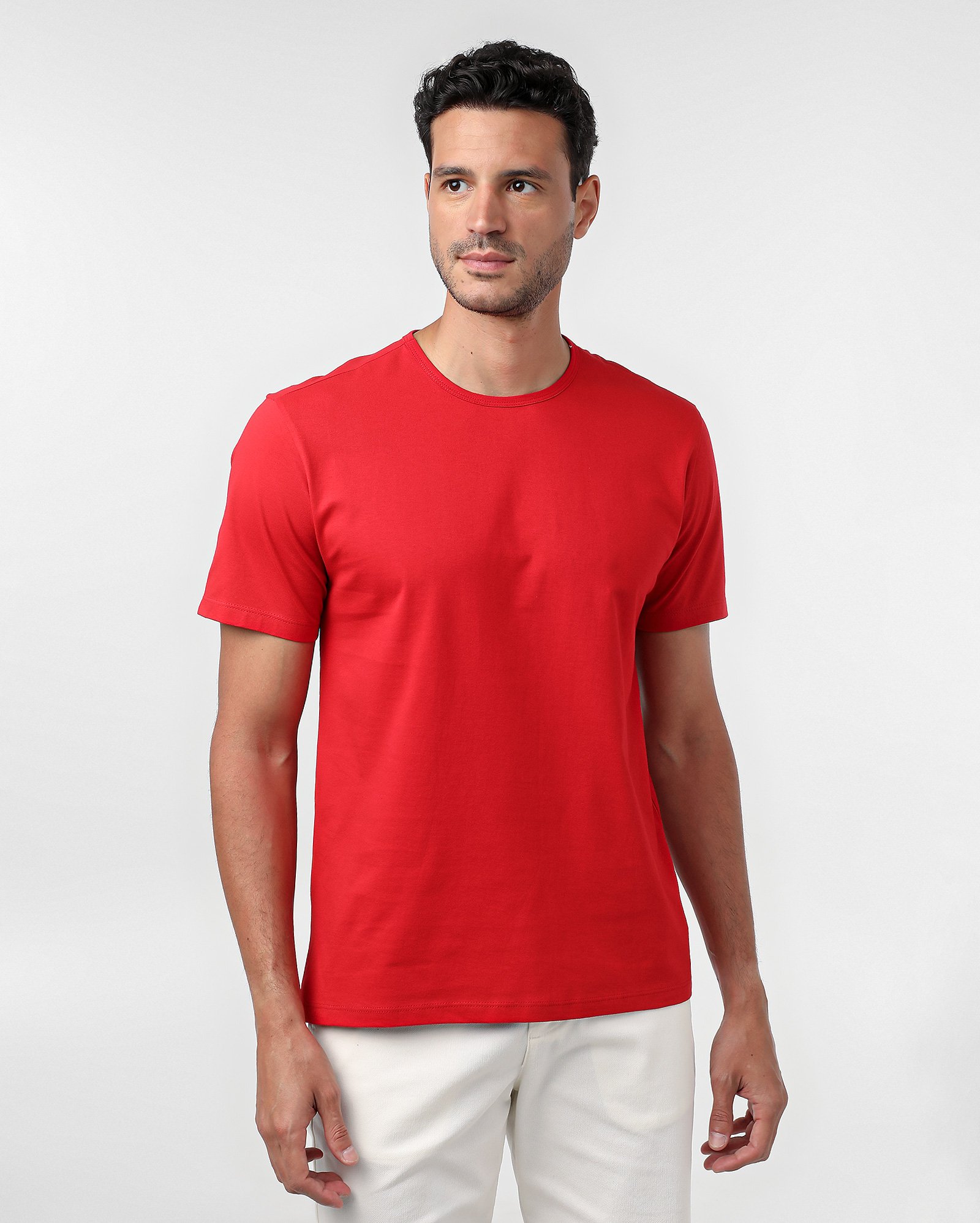 Camiseta masculina regular manga curta vermelha