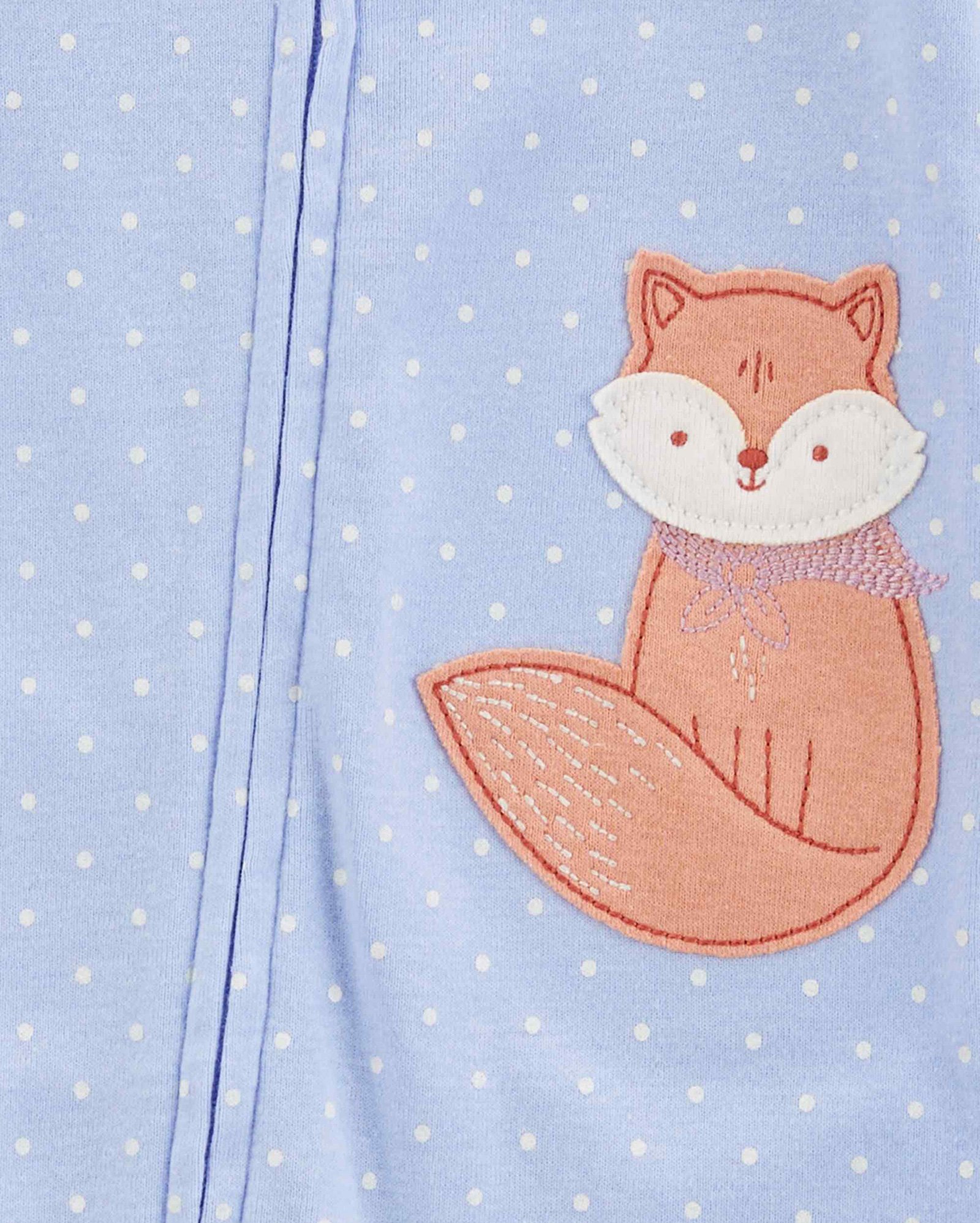 Macacão pijama infantil com martingale raposa azul | Carter's