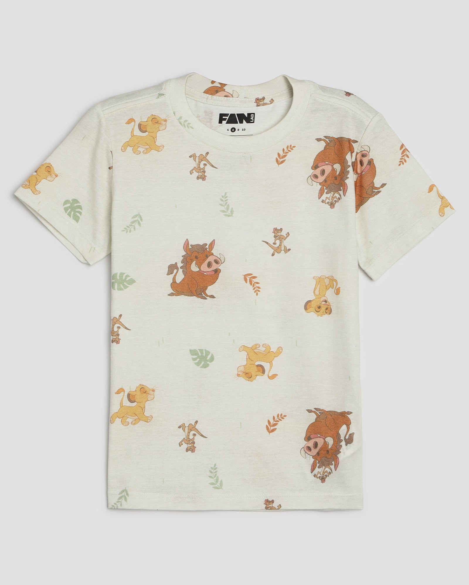 Camiseta infantil Timão e Pumba 4-10A off-white | FANLAB