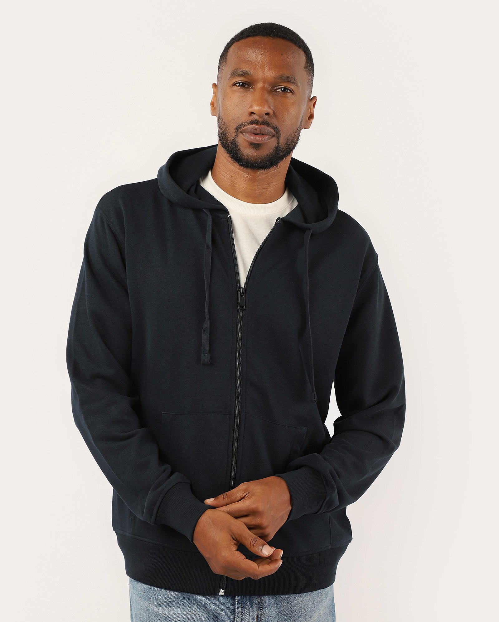 Blusa de moletom masculina relaxed com capuz - Azul Escuro