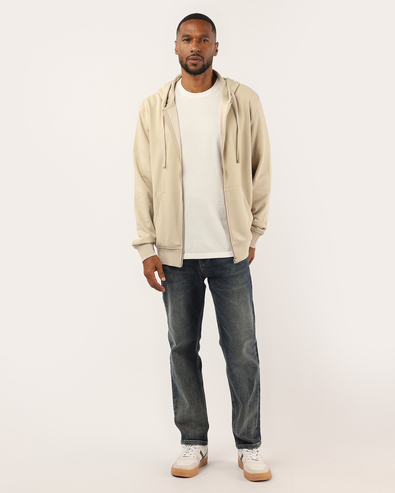 Blusa de moletom masculina relaxed com capuz - Bege