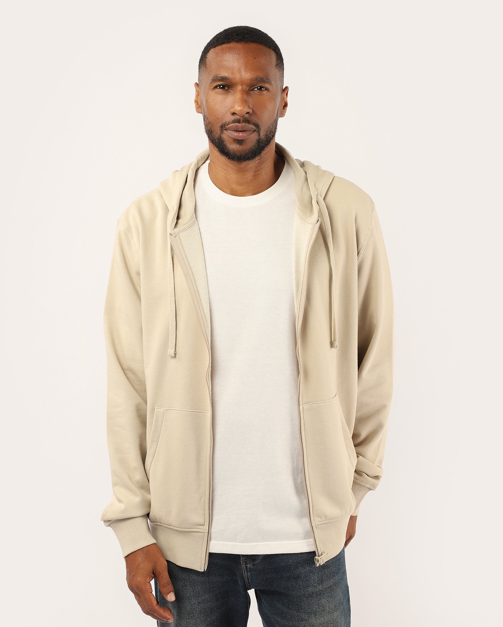 Blusa de moletom masculina relaxed com capuz - Bege