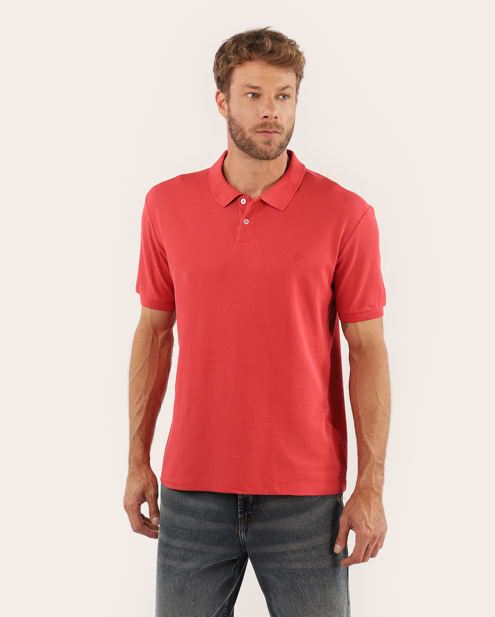 Camisa polo masculina Pool Legacy regular piquet - Vermelho