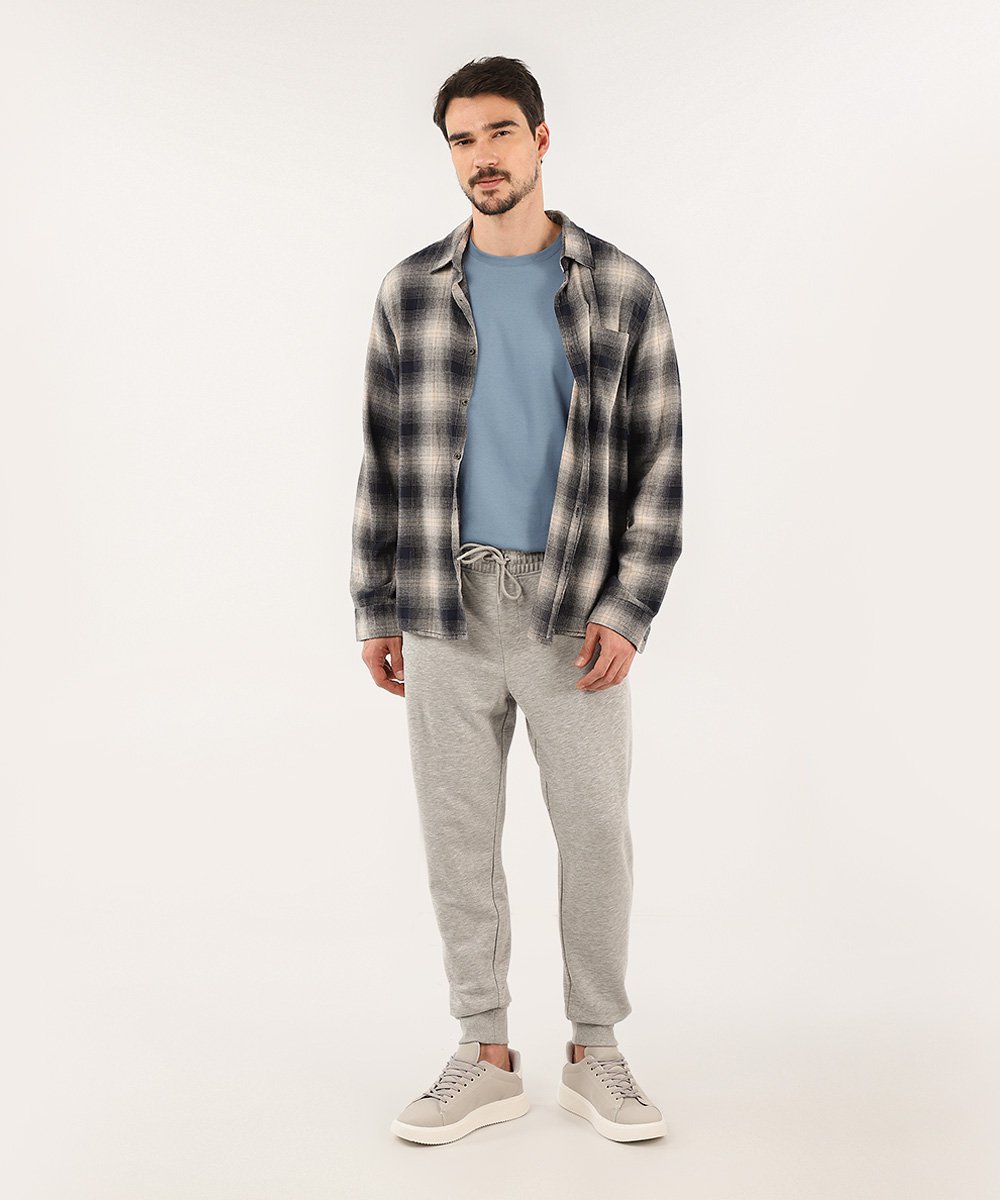Camiseta masculina Essencial Regular - Azul Claro