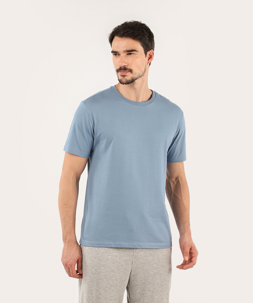 Camiseta masculina Essencial Regular - Azul Claro